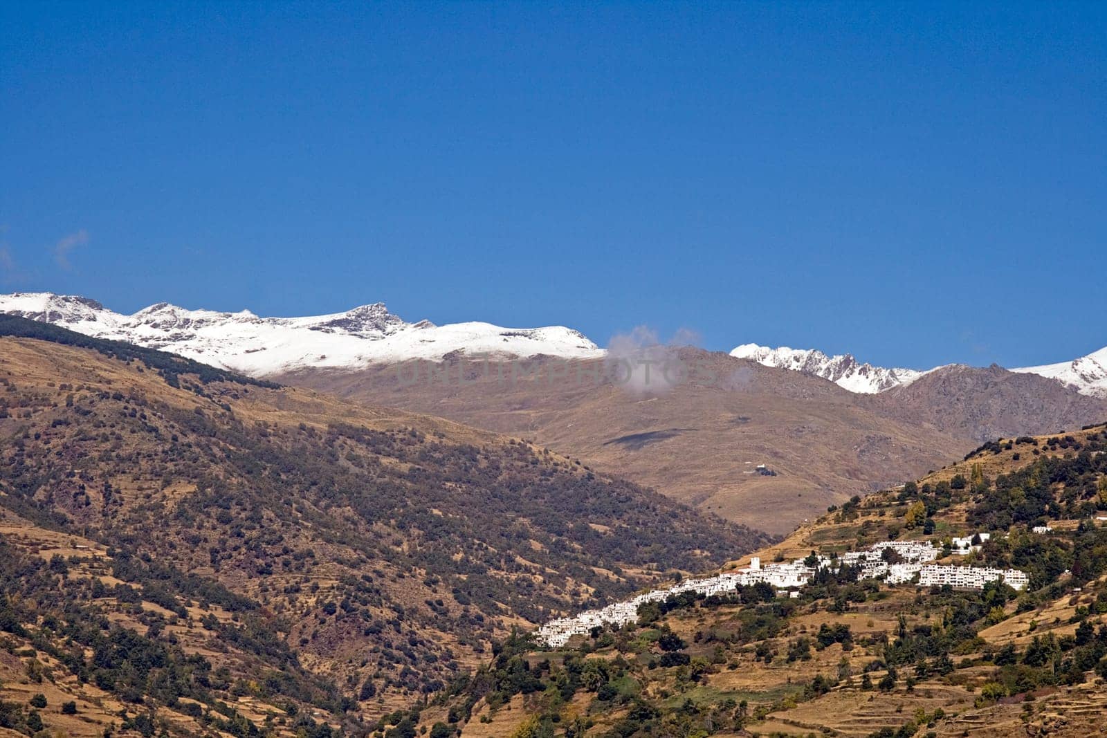 Sierra Nevade with the town of Capileira