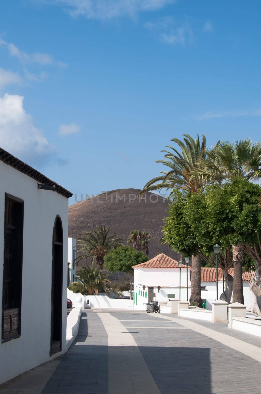 Typical whitewashed buildings  on Lanzarote, Canary Islands, Spain