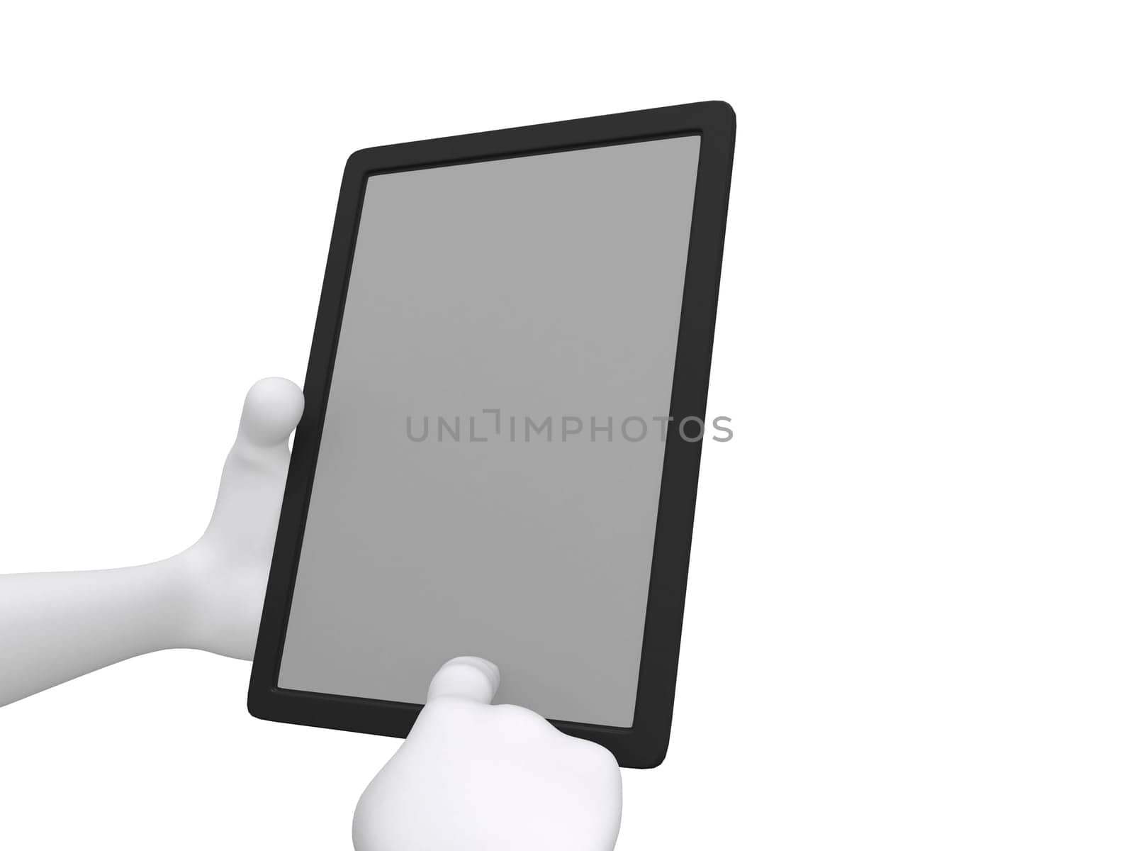 businessman working on Ipad - 3d illustration