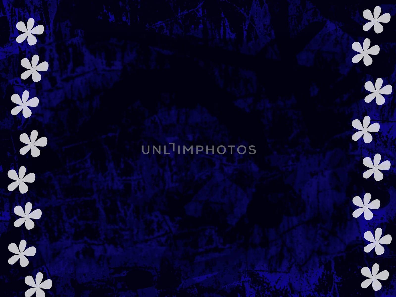 Blue background with flowers