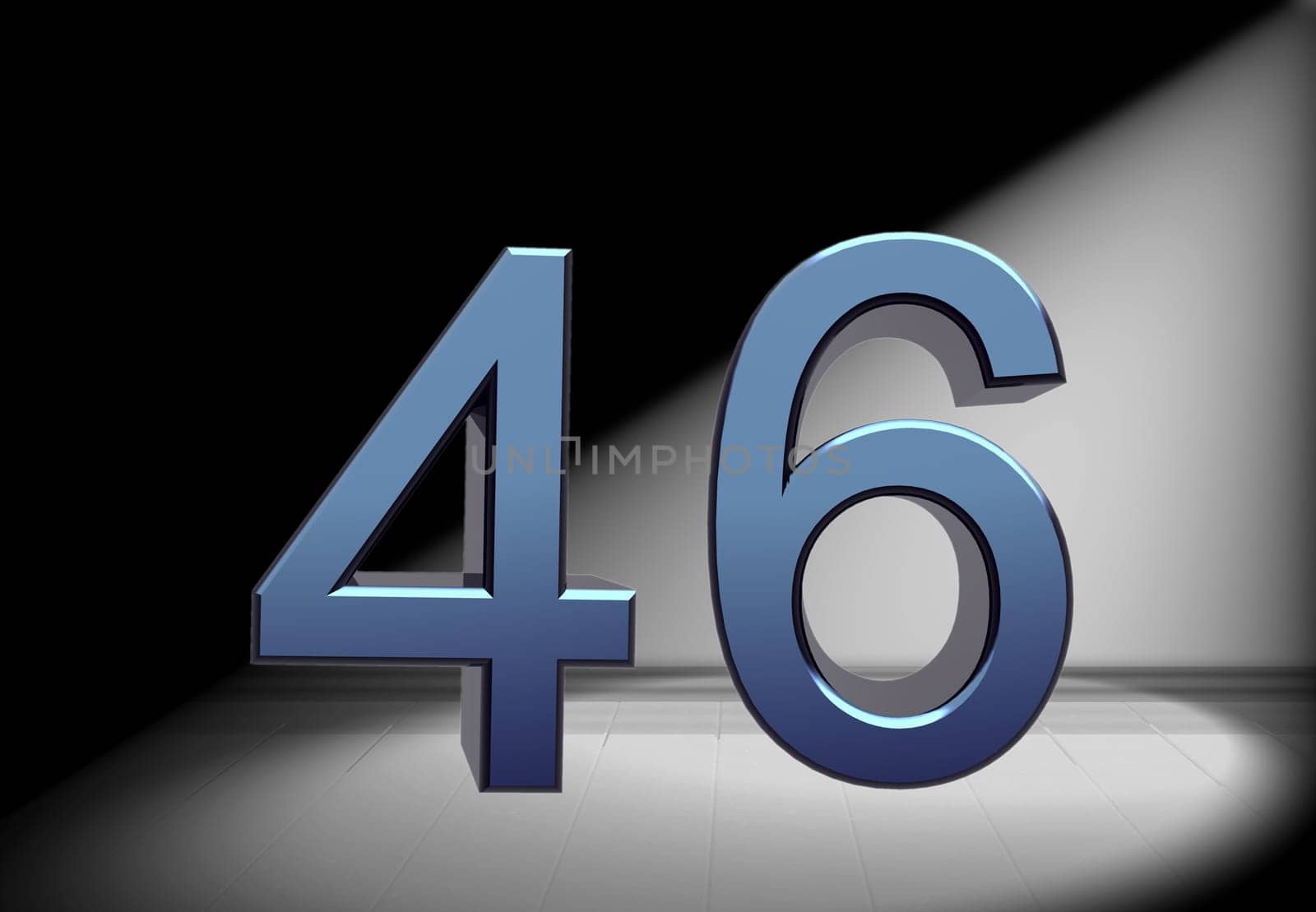 blue number in spotlight
