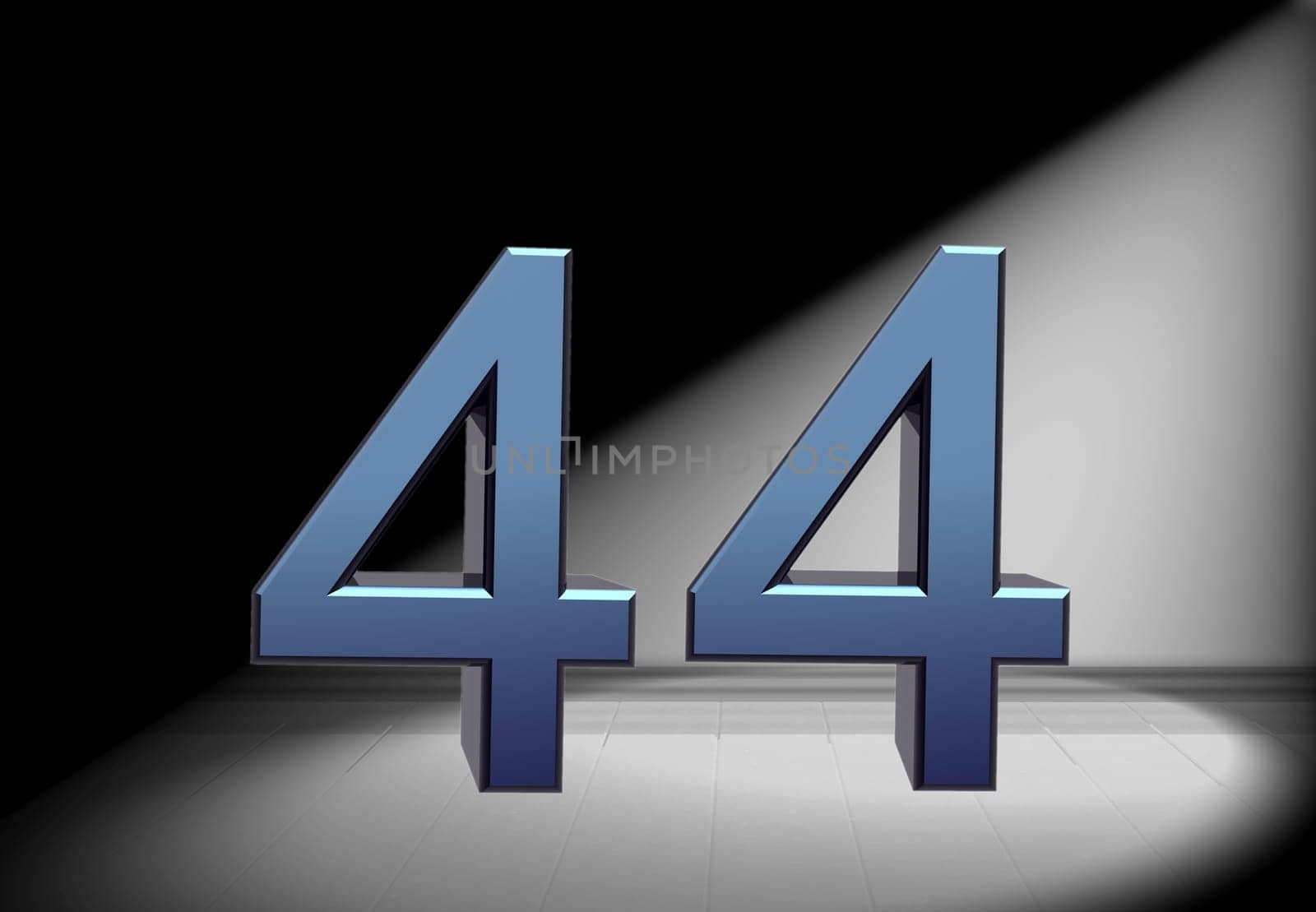 blue number in spotlight