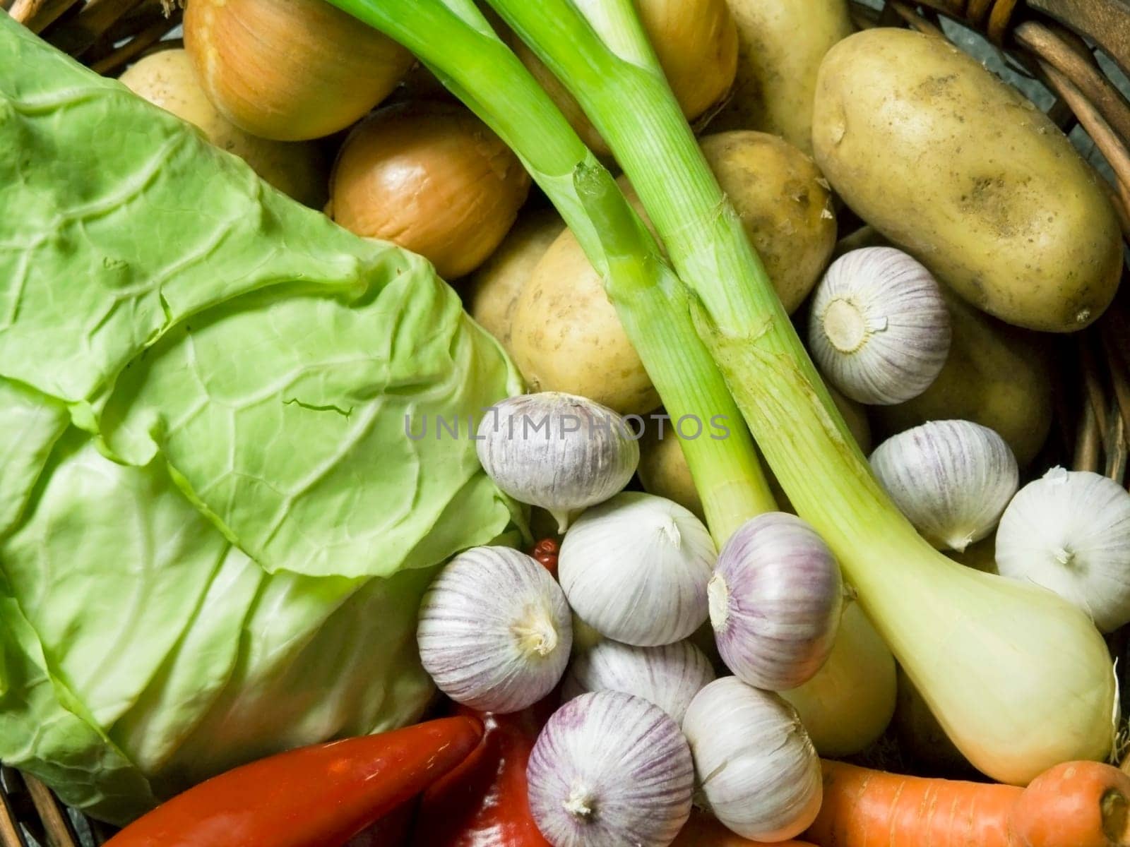 basket full of fresh vegetables