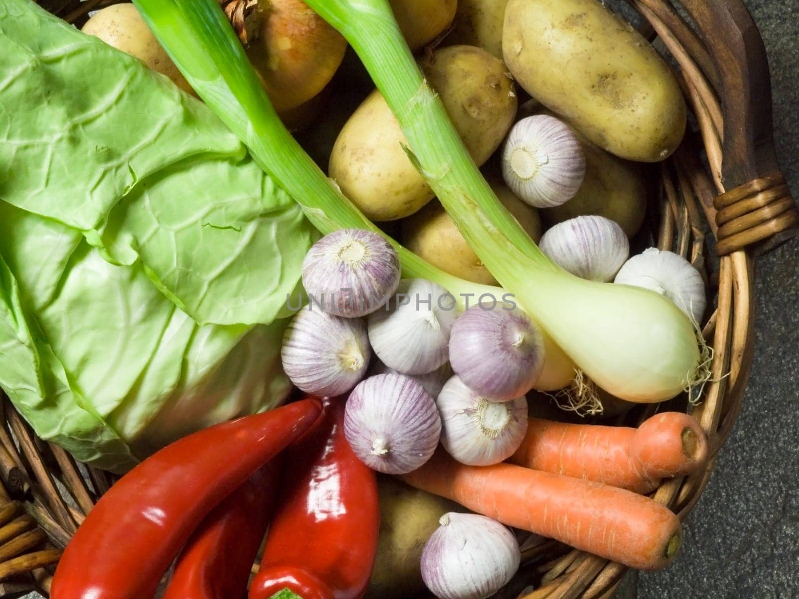 basket full of fresh vegetables