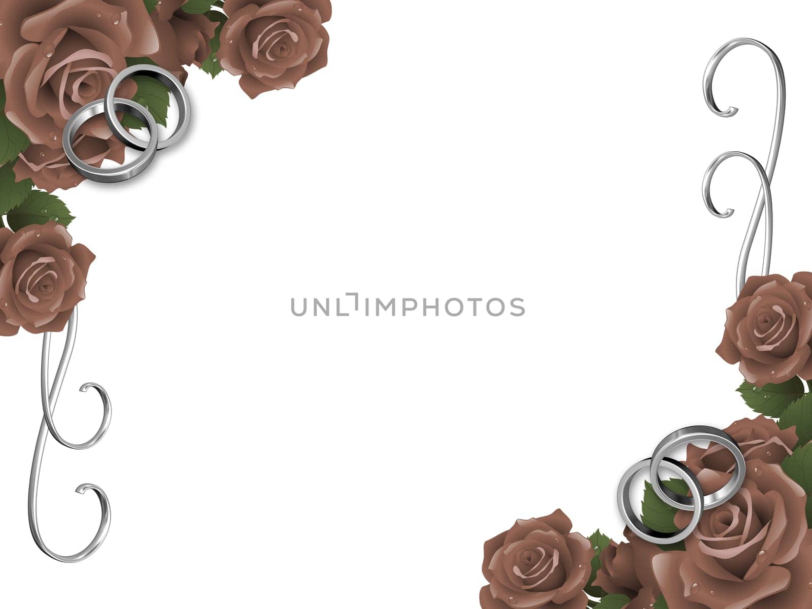 wedding rings and roses