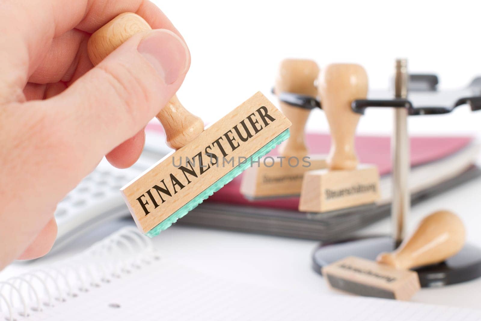 Stamp with inscription Finanzsteuer