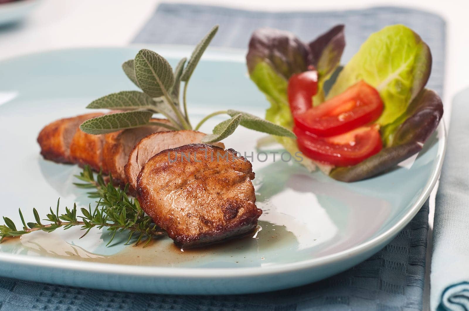 sliced pork tenderloin,roasted