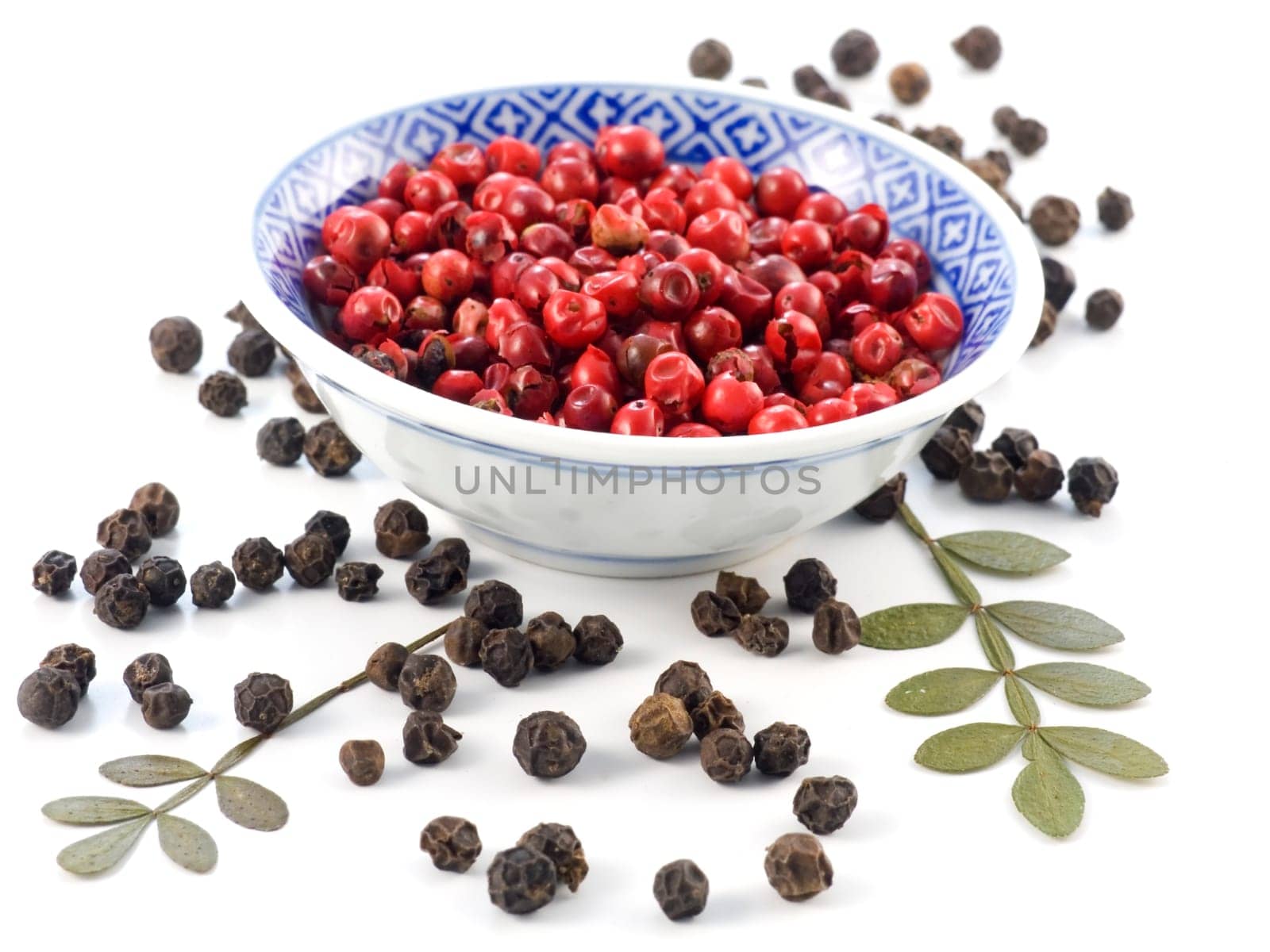 series spices: pepper isolated on white background