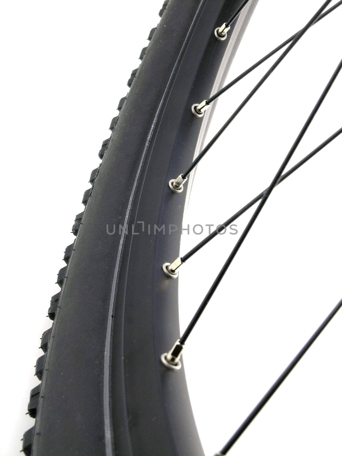 serie sport: Mountain bike tire isolated on white background (close-up)