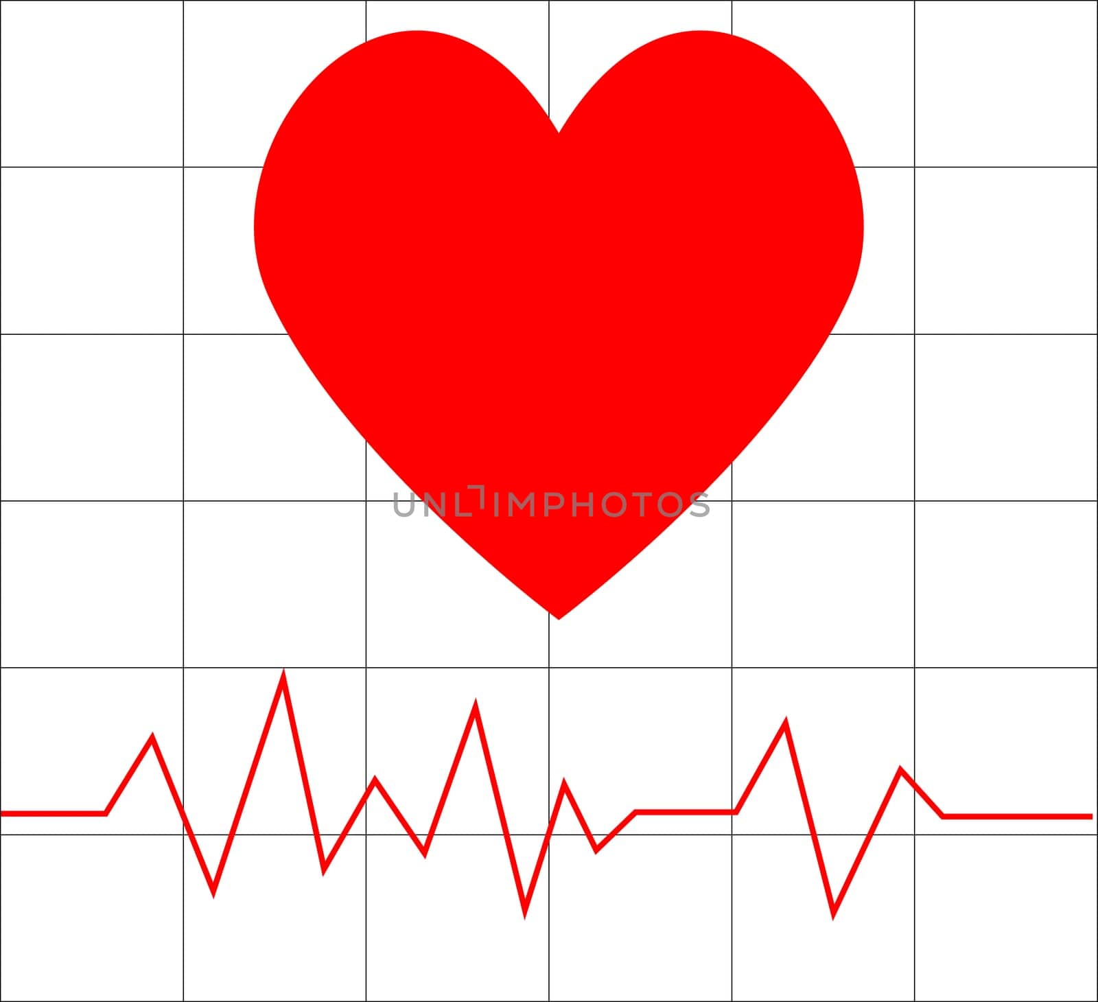 Vector illustrations of heart beat