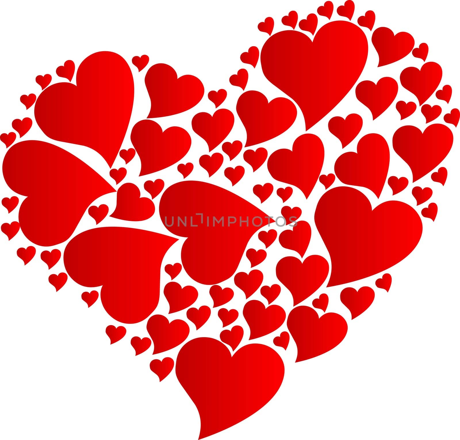 Vector illustration of hearts