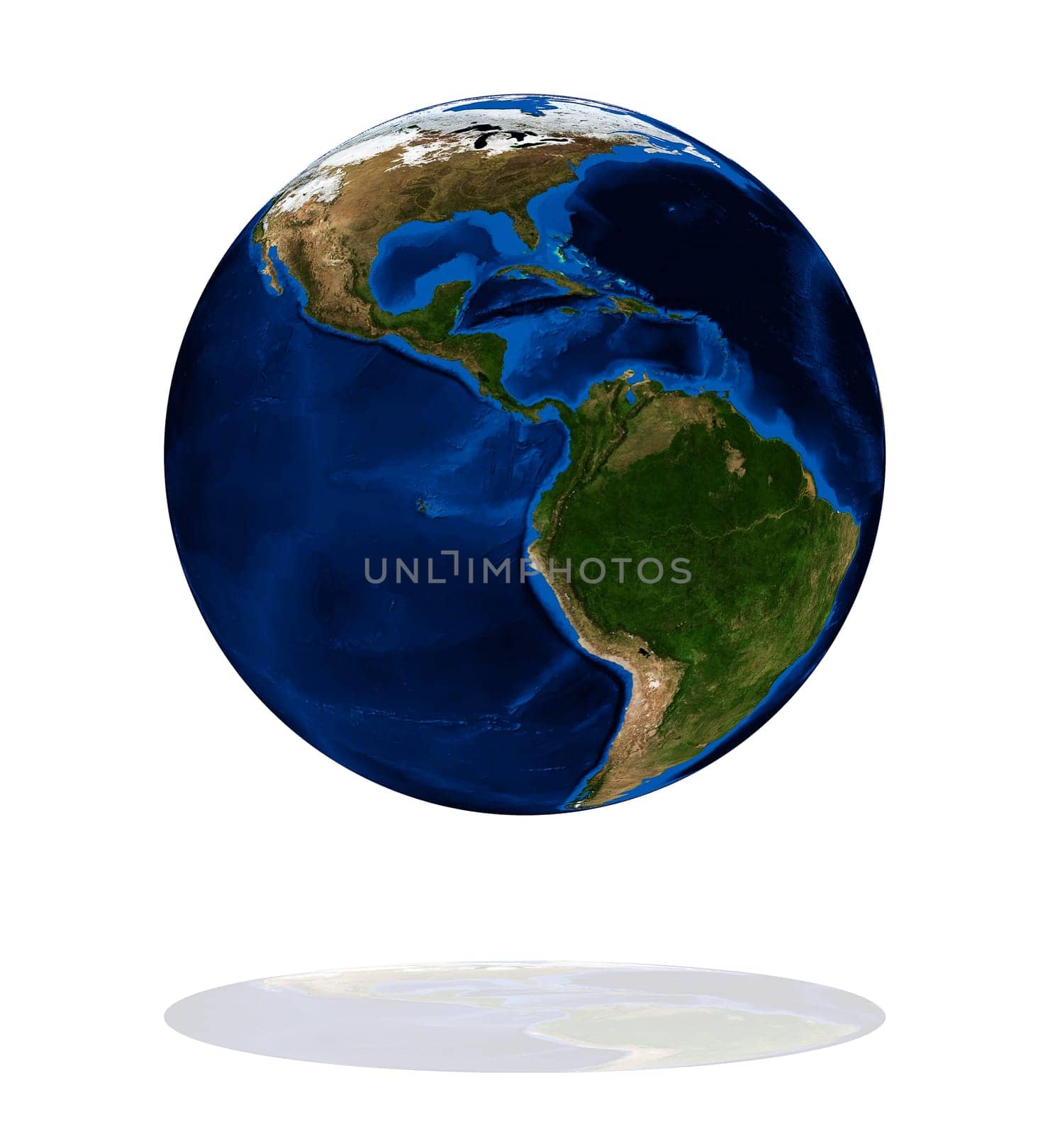 America on the Earth planet. Data source: Nasa