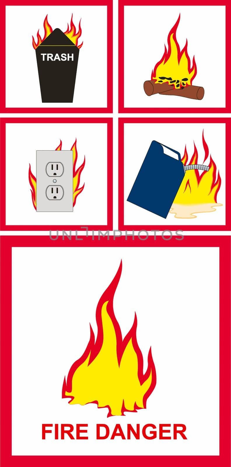 Vector illustration of fire danger sign