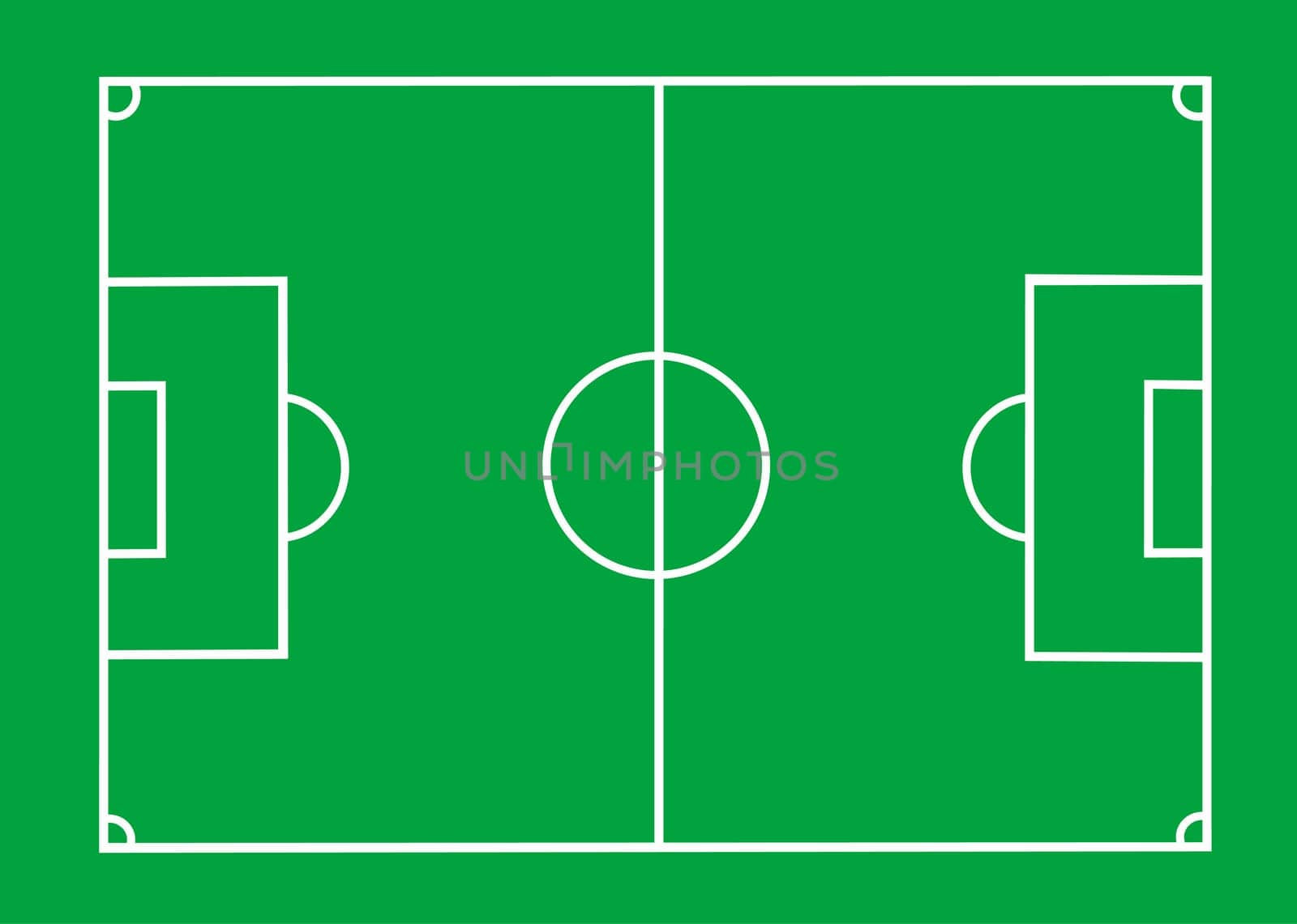 Vector Soccer field with lines on green