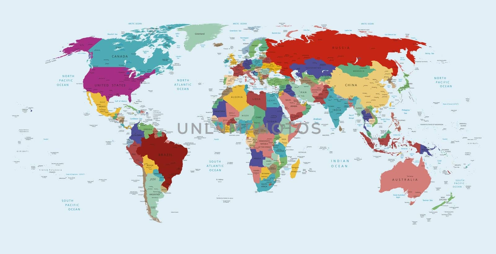 Vector political map of the world