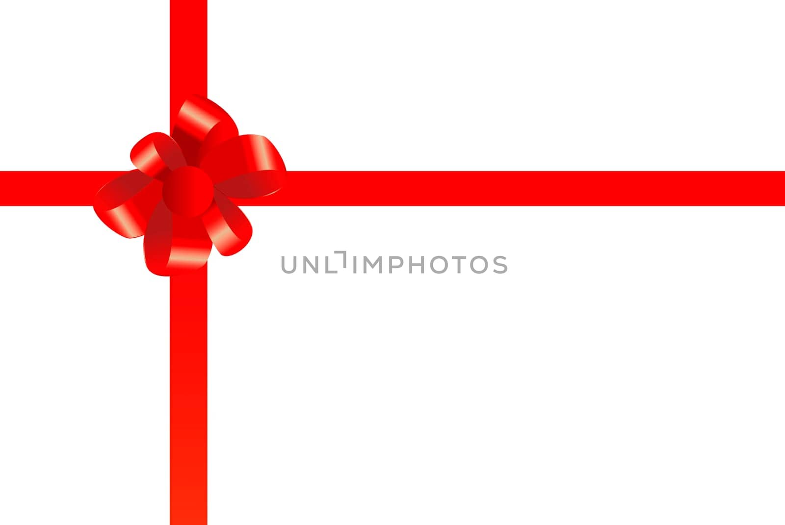 vector red bow on white