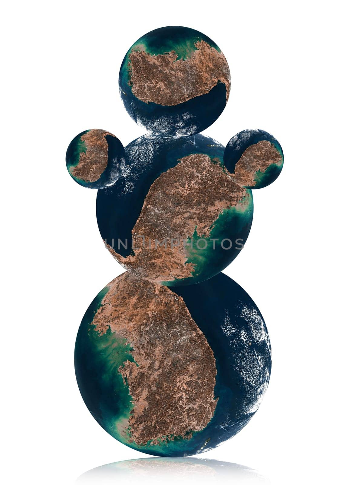 Snowman by Earth planet. Data source: Nasa