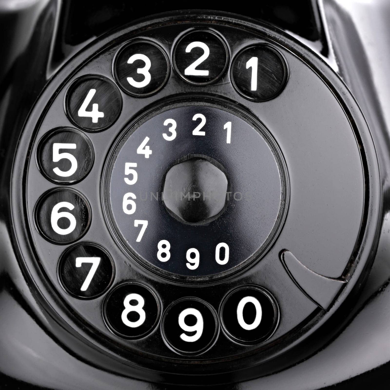 Dial of an old telephone.