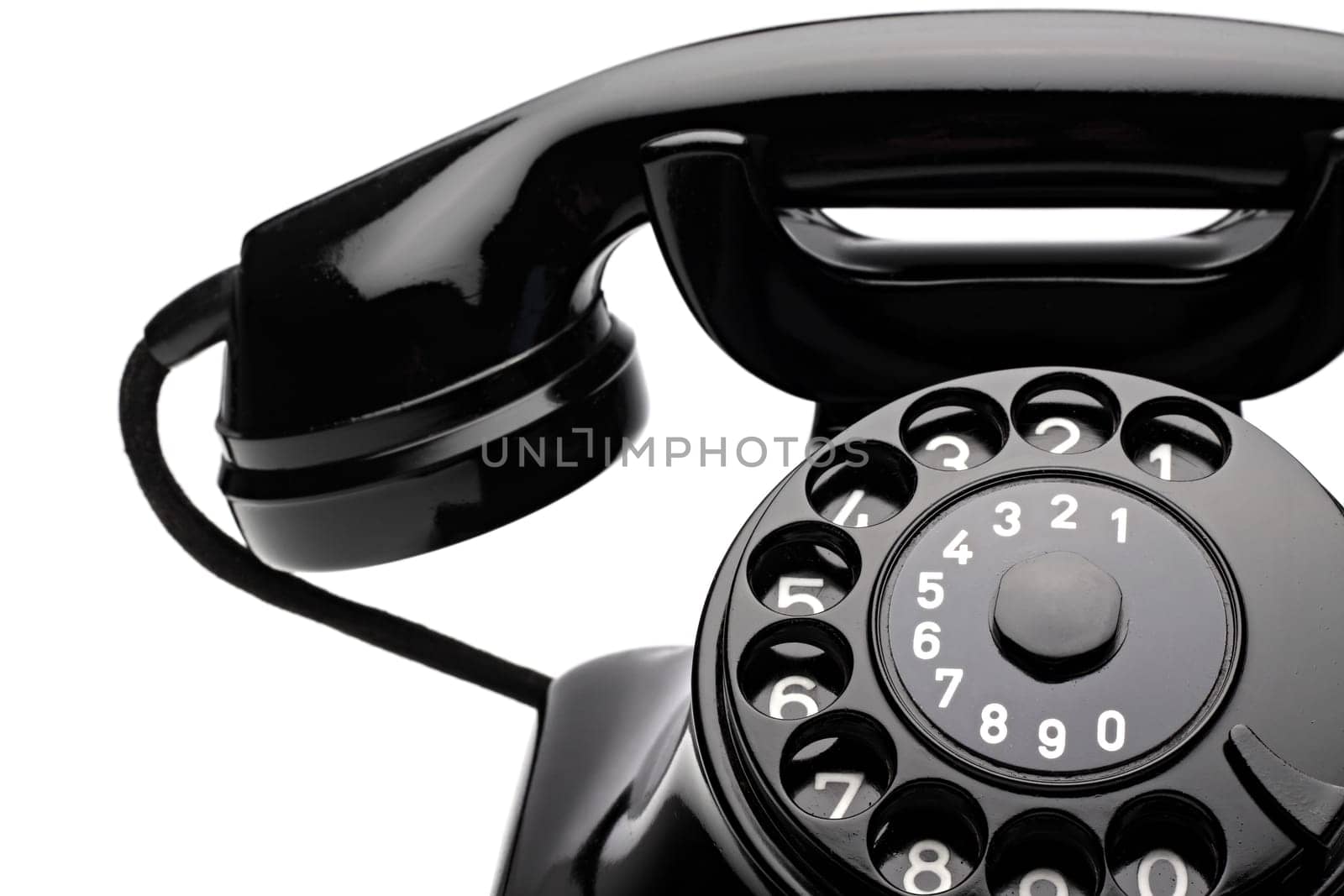 An old telephone with a dial.