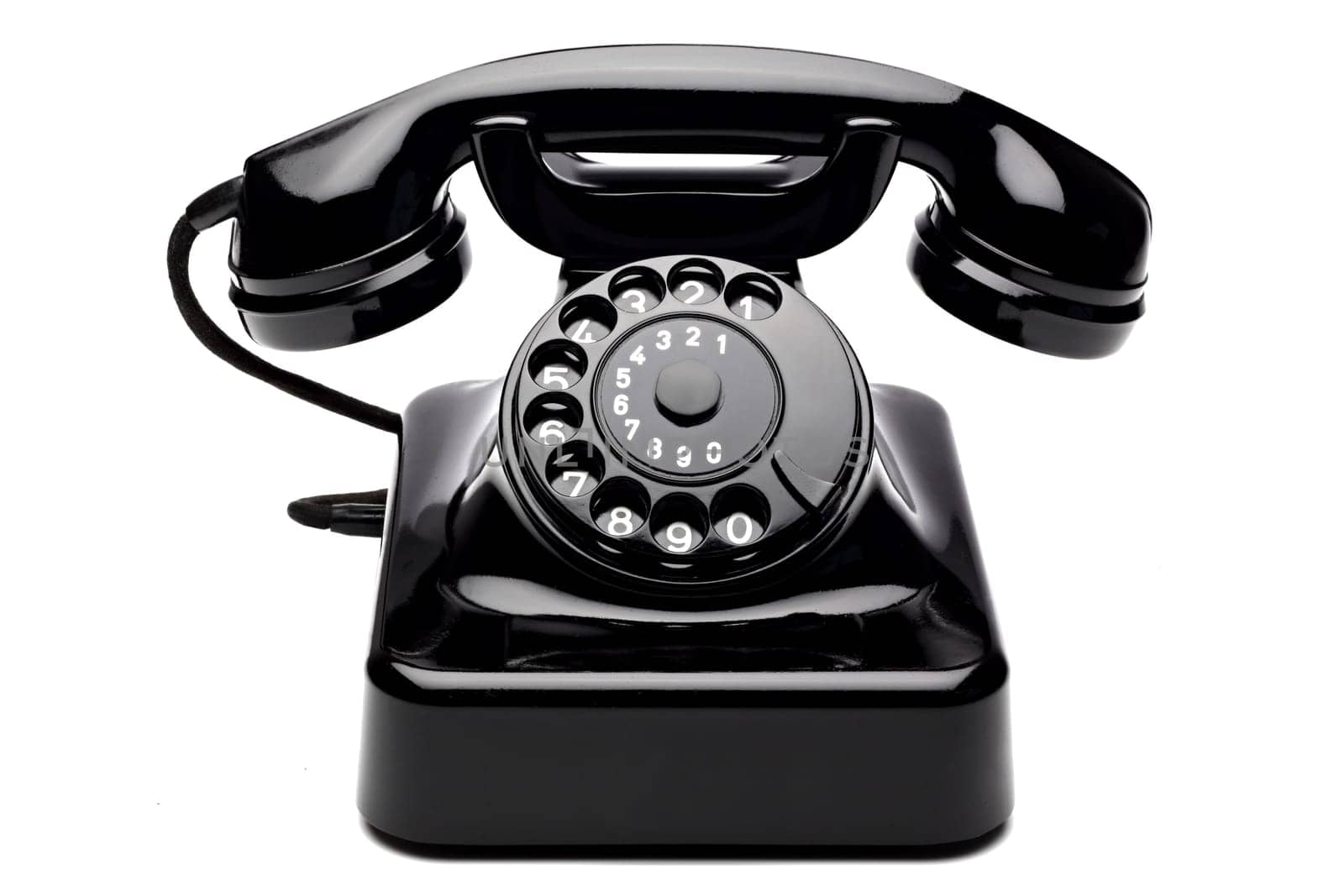 An old telephone with a dial.