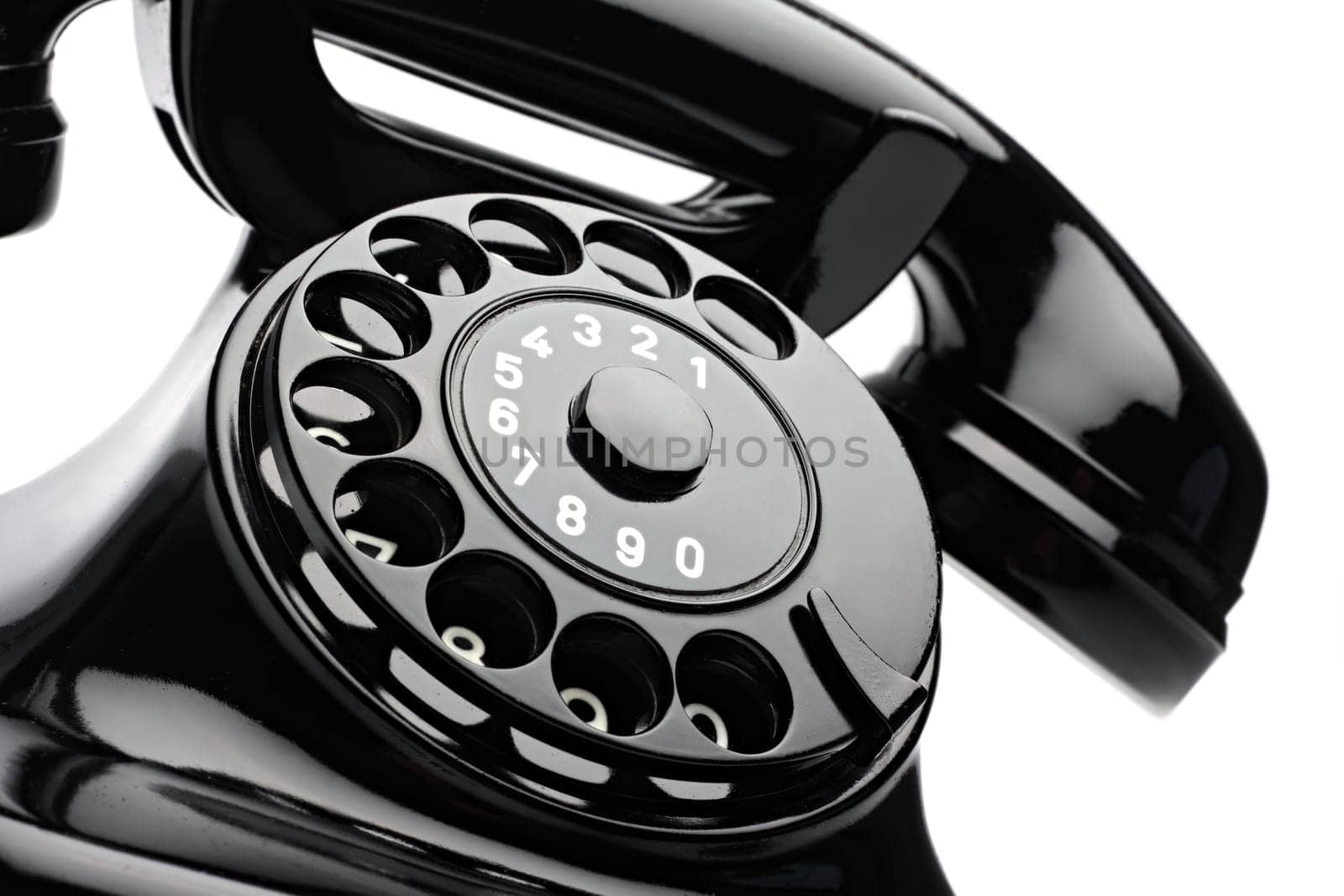 An old telephone with a dial.