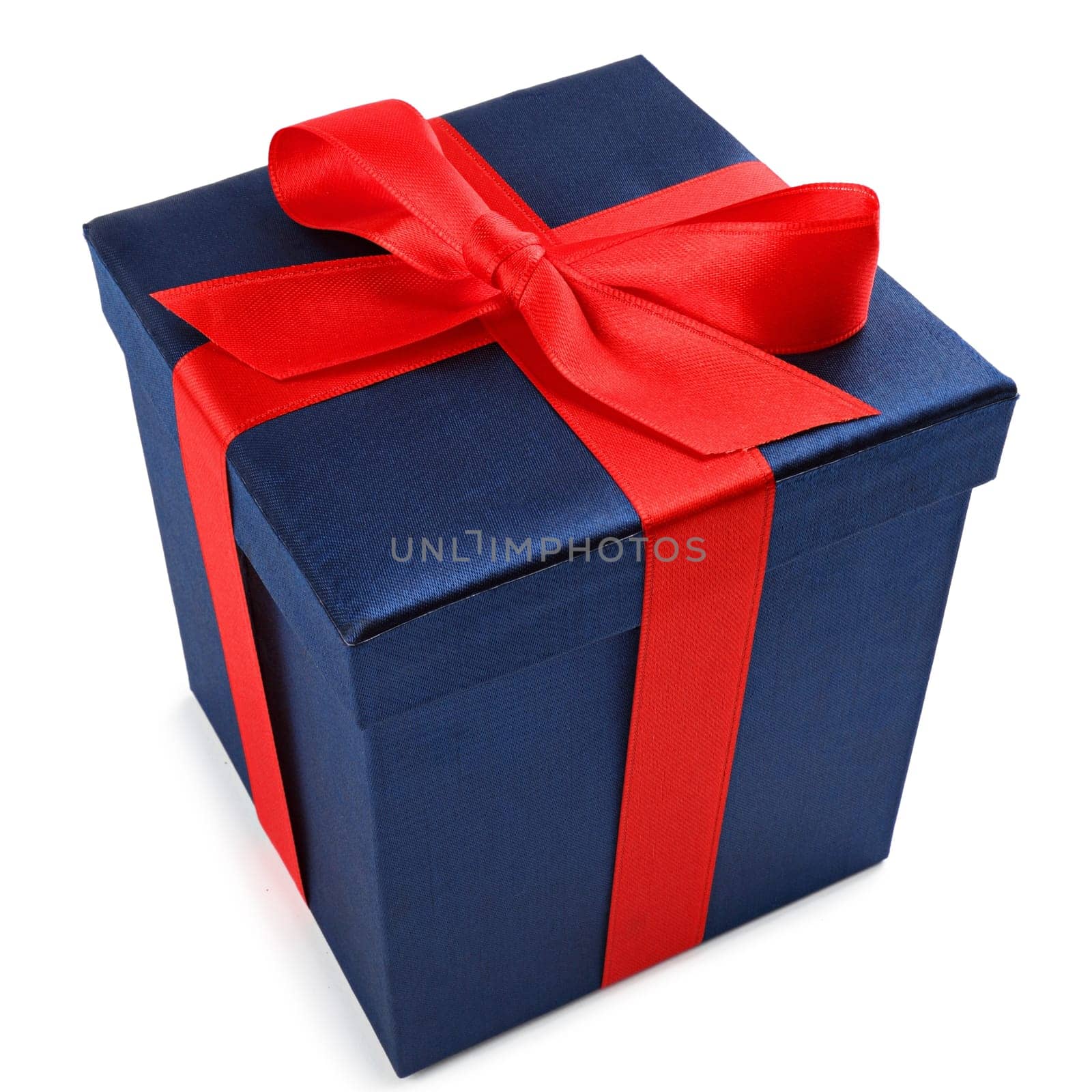 Blue gift with a red bow