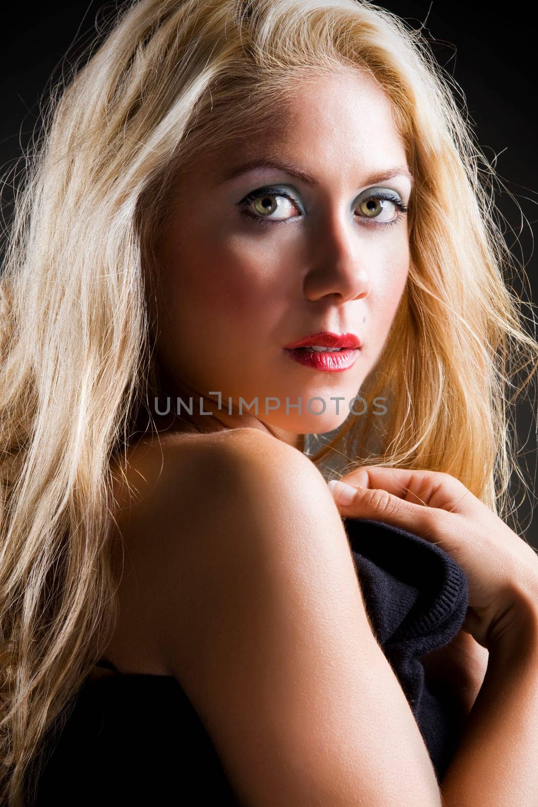 portrait of a blond young beautiful woman