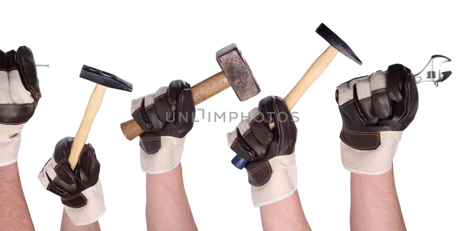 A set of different tools in use