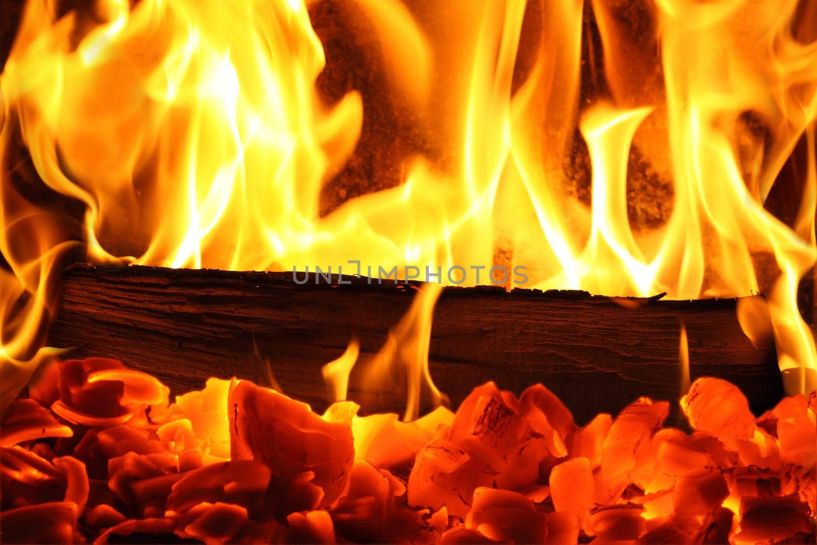A cosy warm log fire.