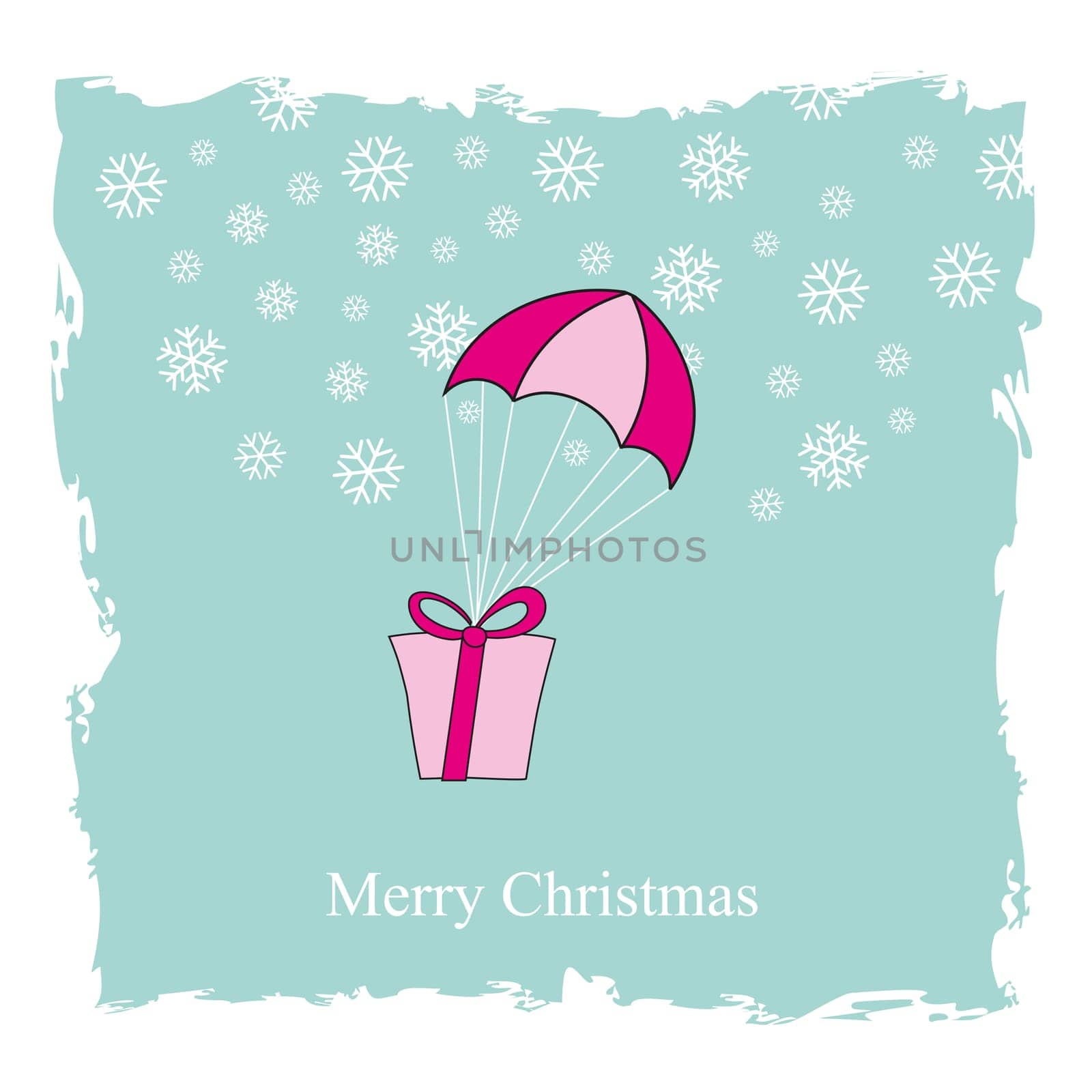 Christmas card with gift