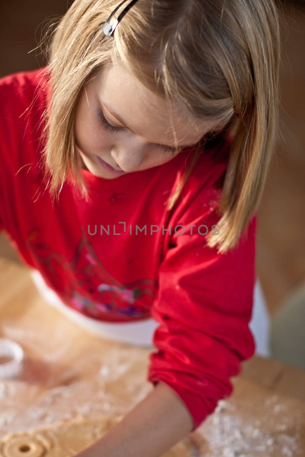 Girl bakes cookies