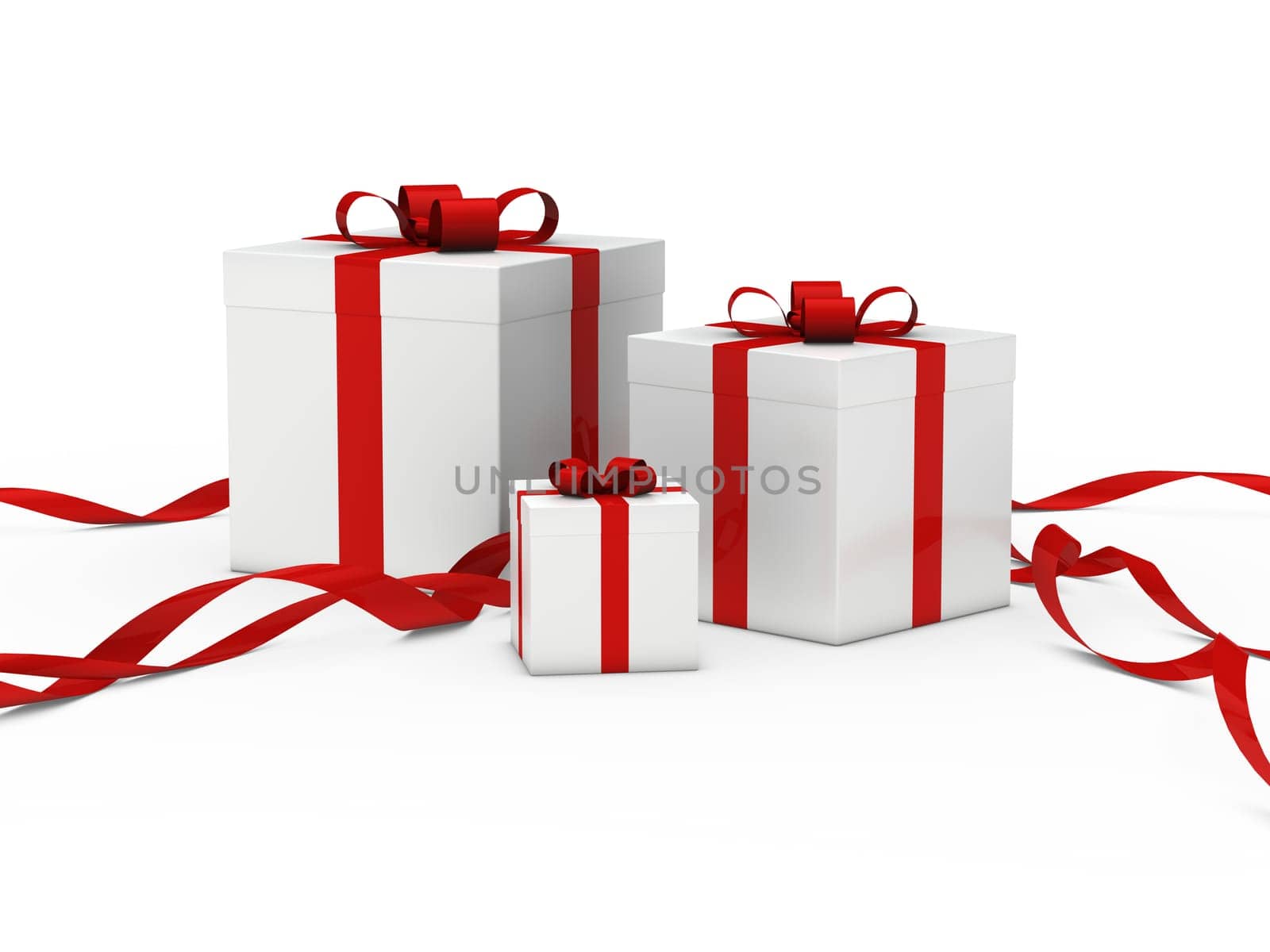 christmas gift box white white red ribbon