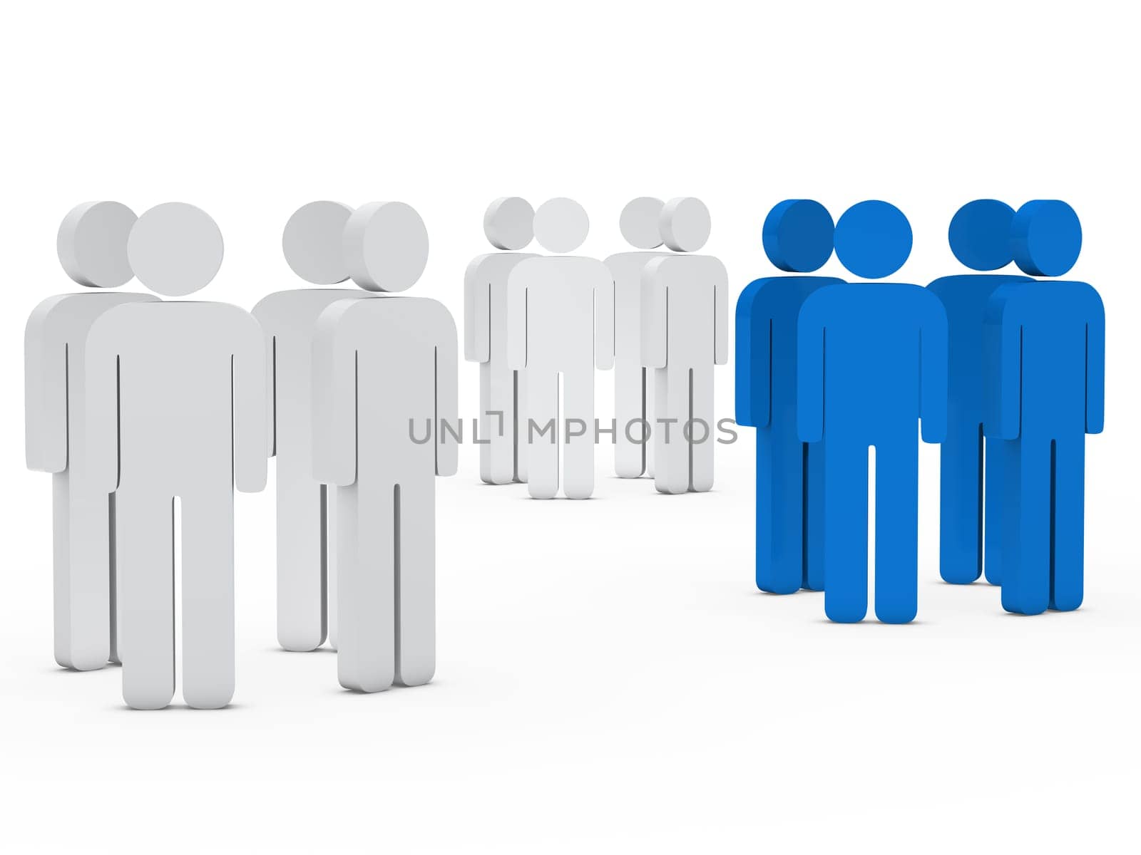 3d business team people group white blue