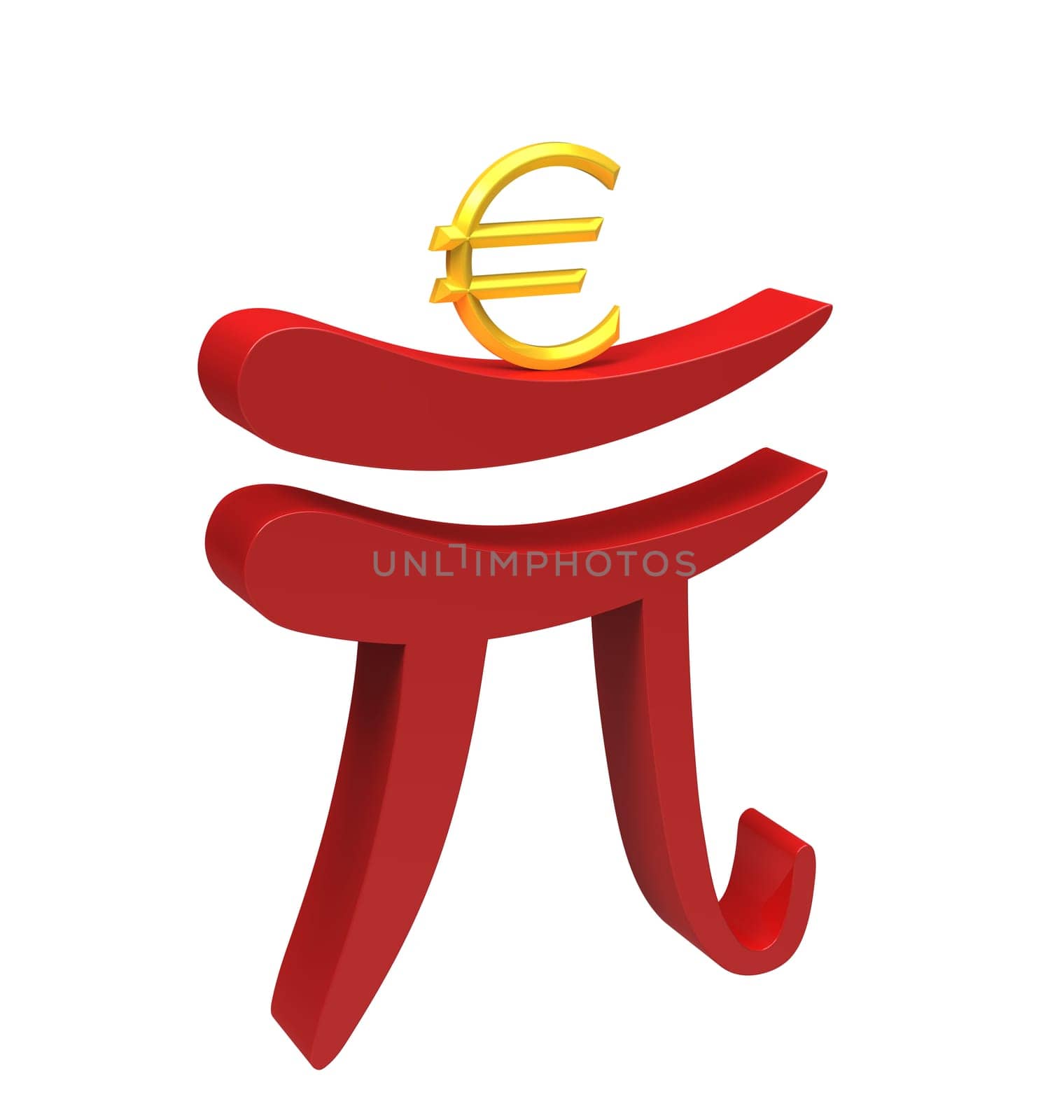 Renminbi carries euro isolated on white, crisis in the Eurozone