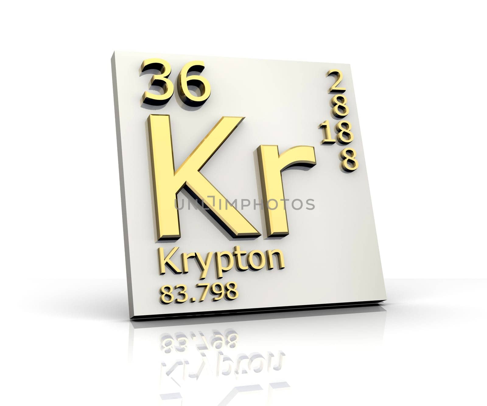 Krypton form Periodic Table of Elements - 3d made