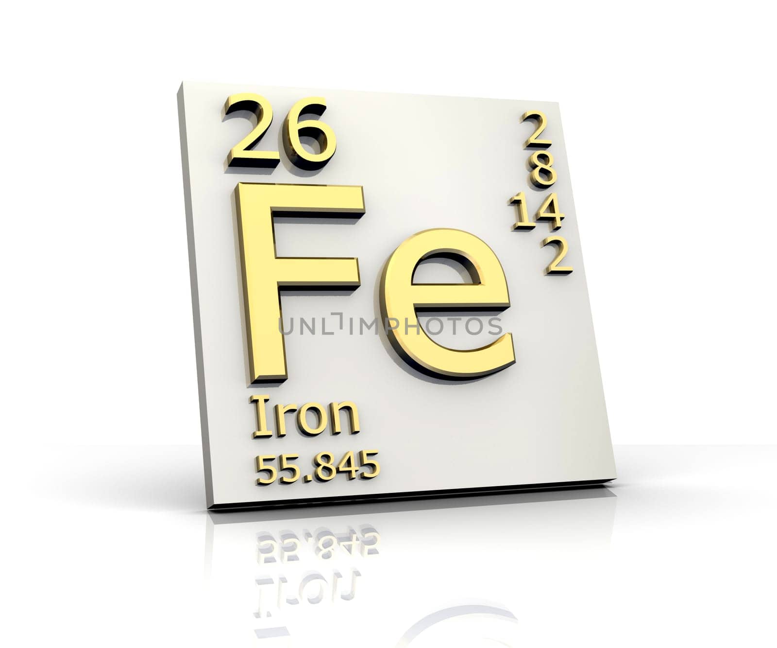 Iron form Periodic Table of Elements - 3d made