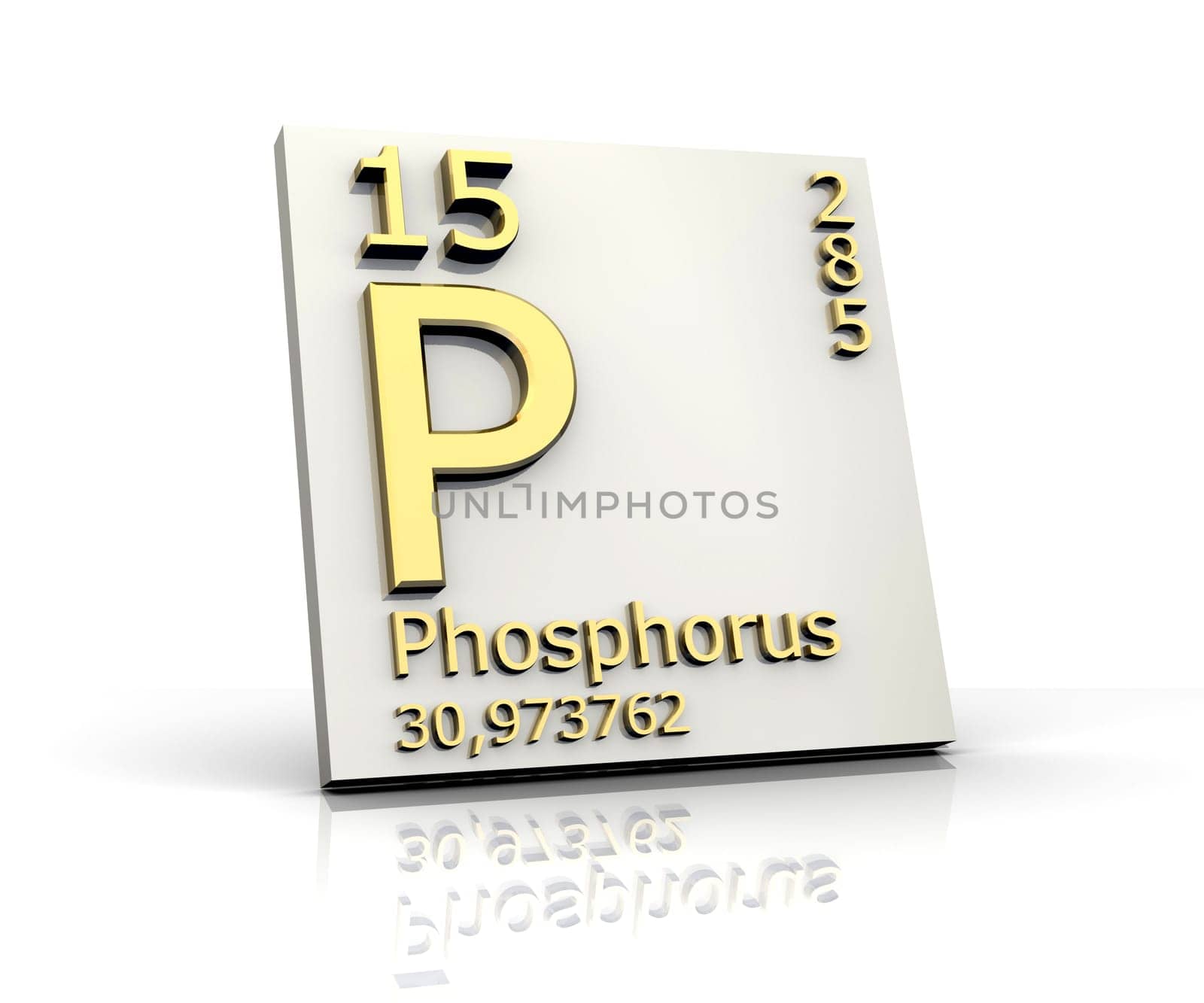 Phosphorus form Periodic Table of Elements - 3d made