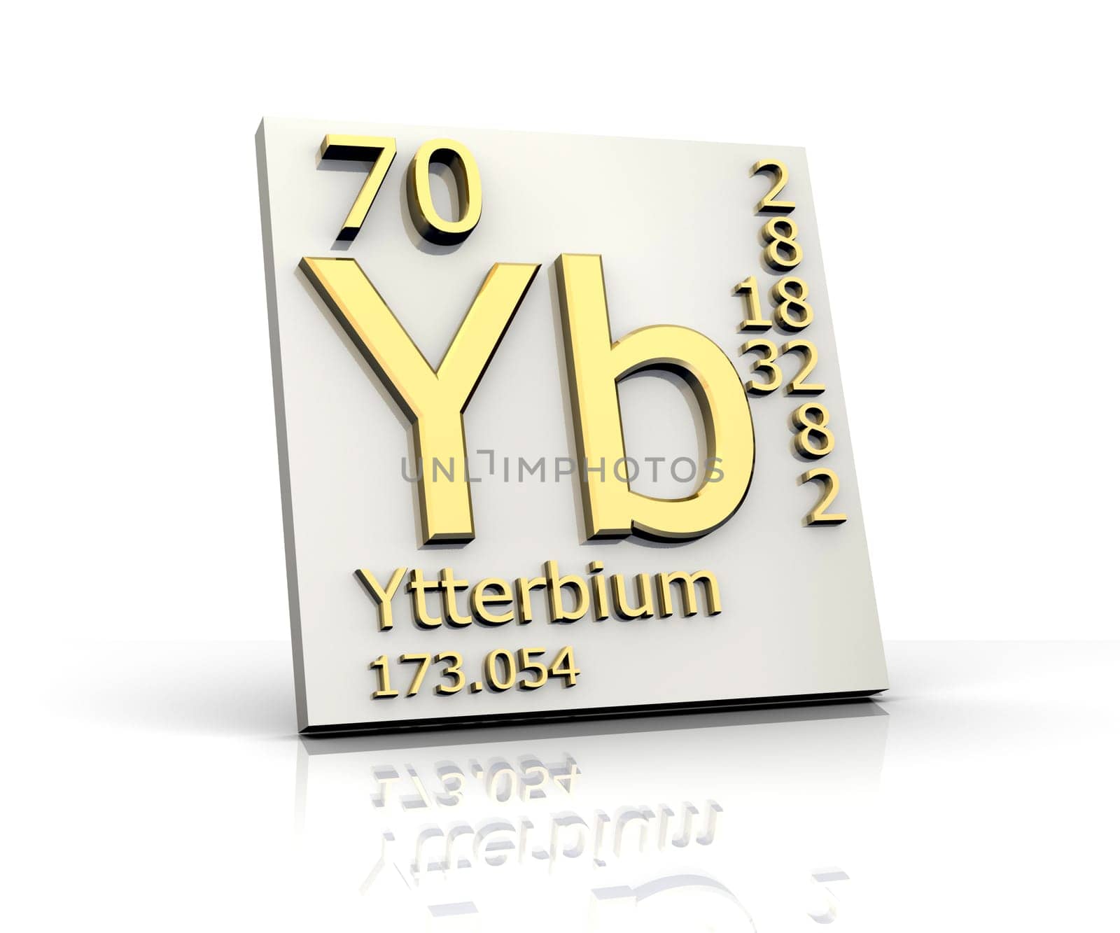 Ytterbium form Periodic Table of Elements - 3d made