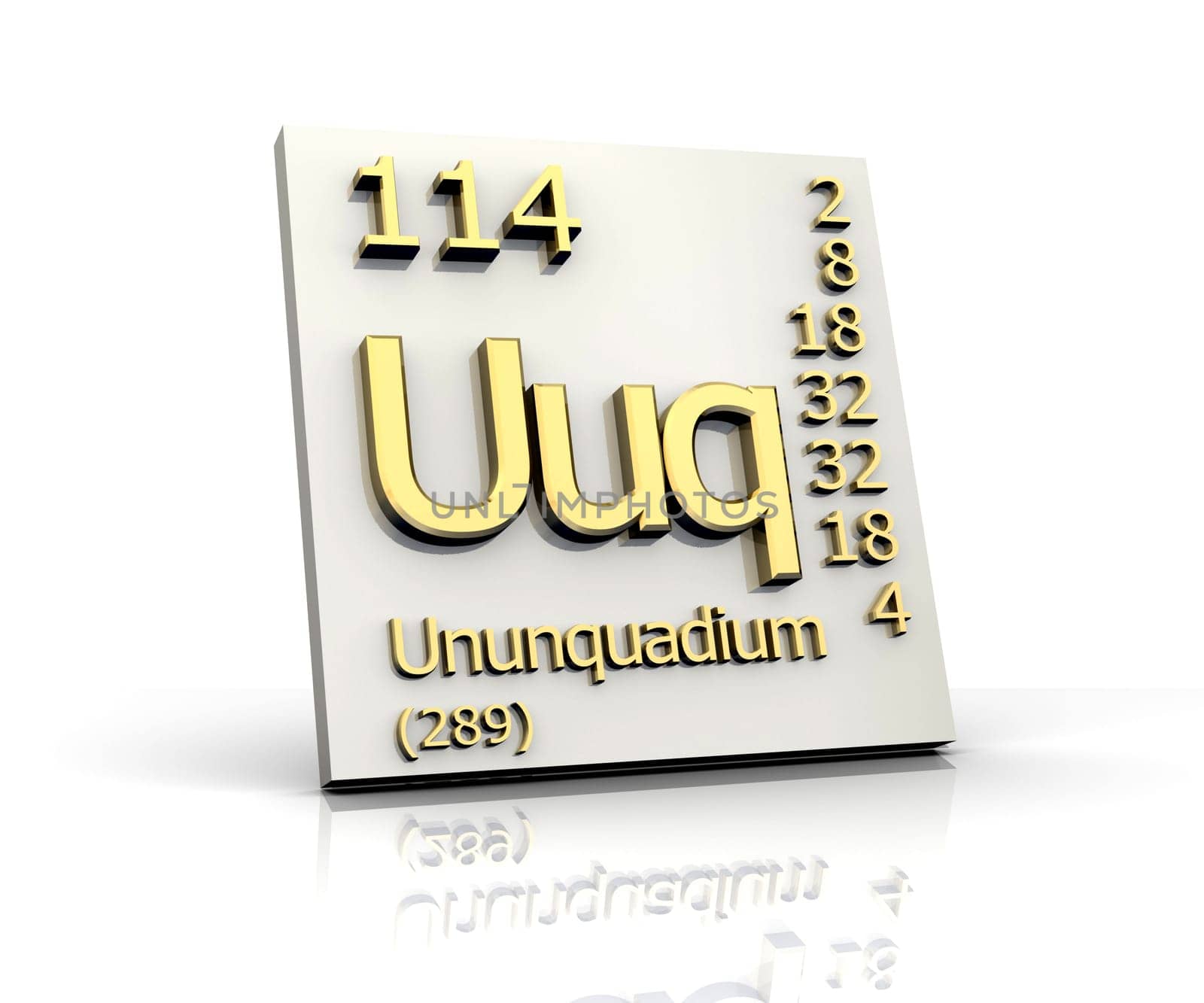 Ununquadium Periodic Table of Elements - 3d made