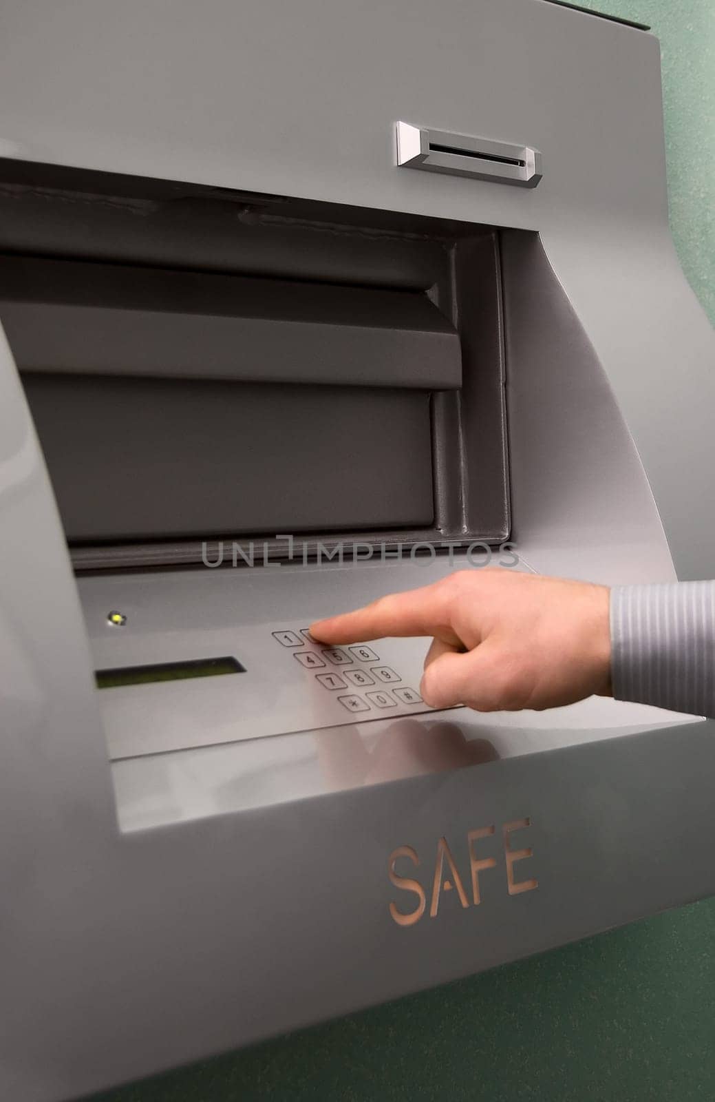 Entering the safe or secure data by keypad