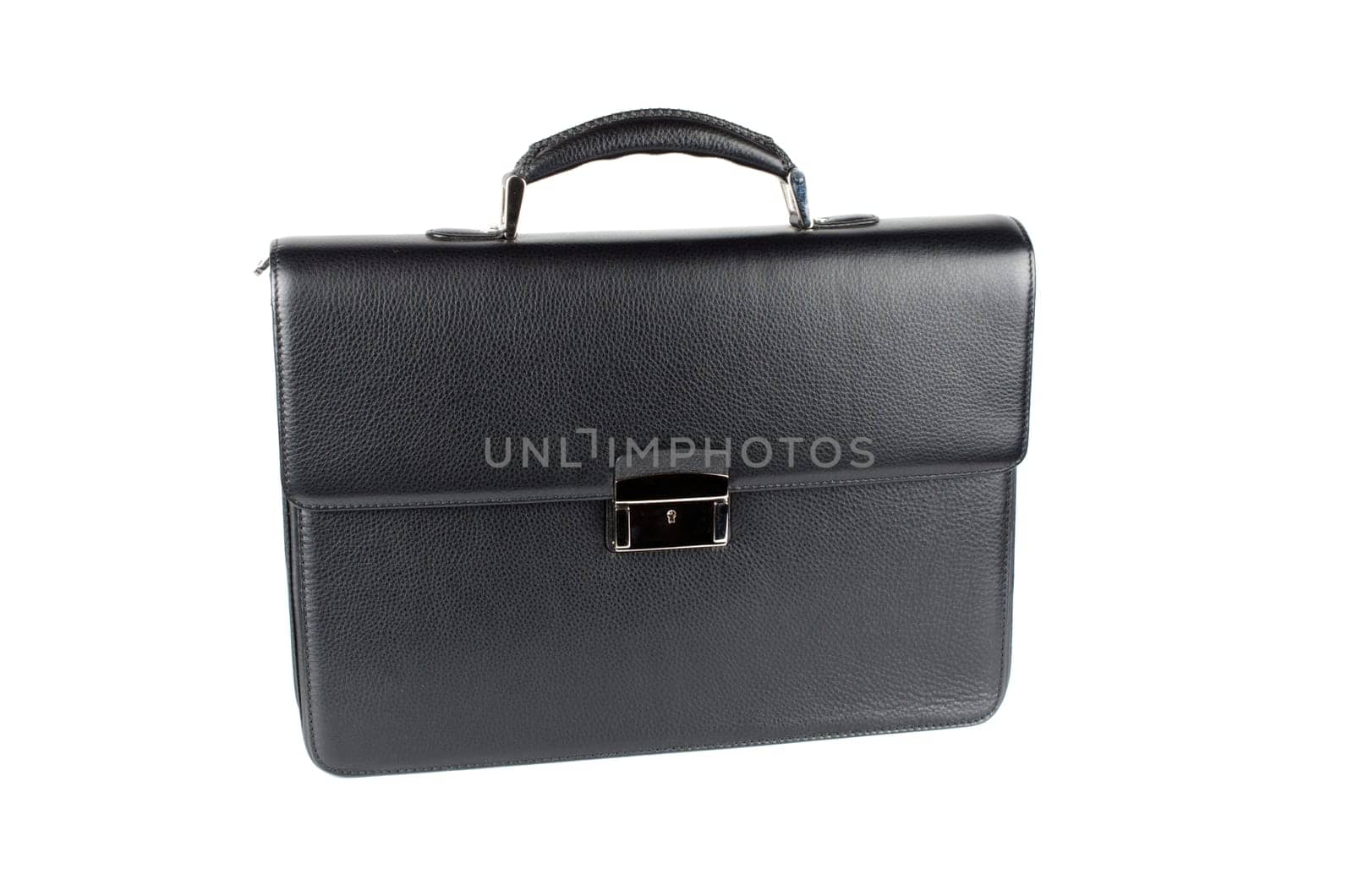 black male briefcase isolated on white background