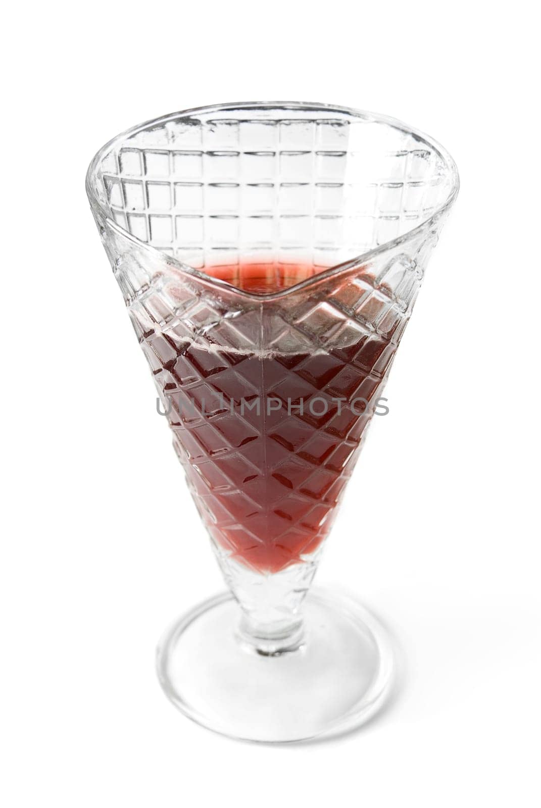 Cherry dessert on white background