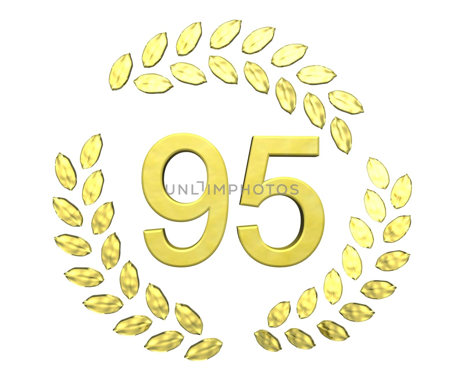 number with laurel wreath
