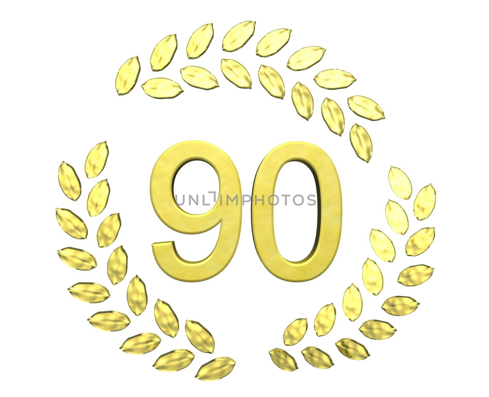 number with laurel wreath