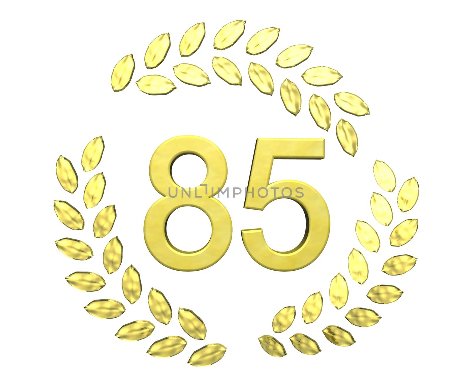 number with laurel wreath