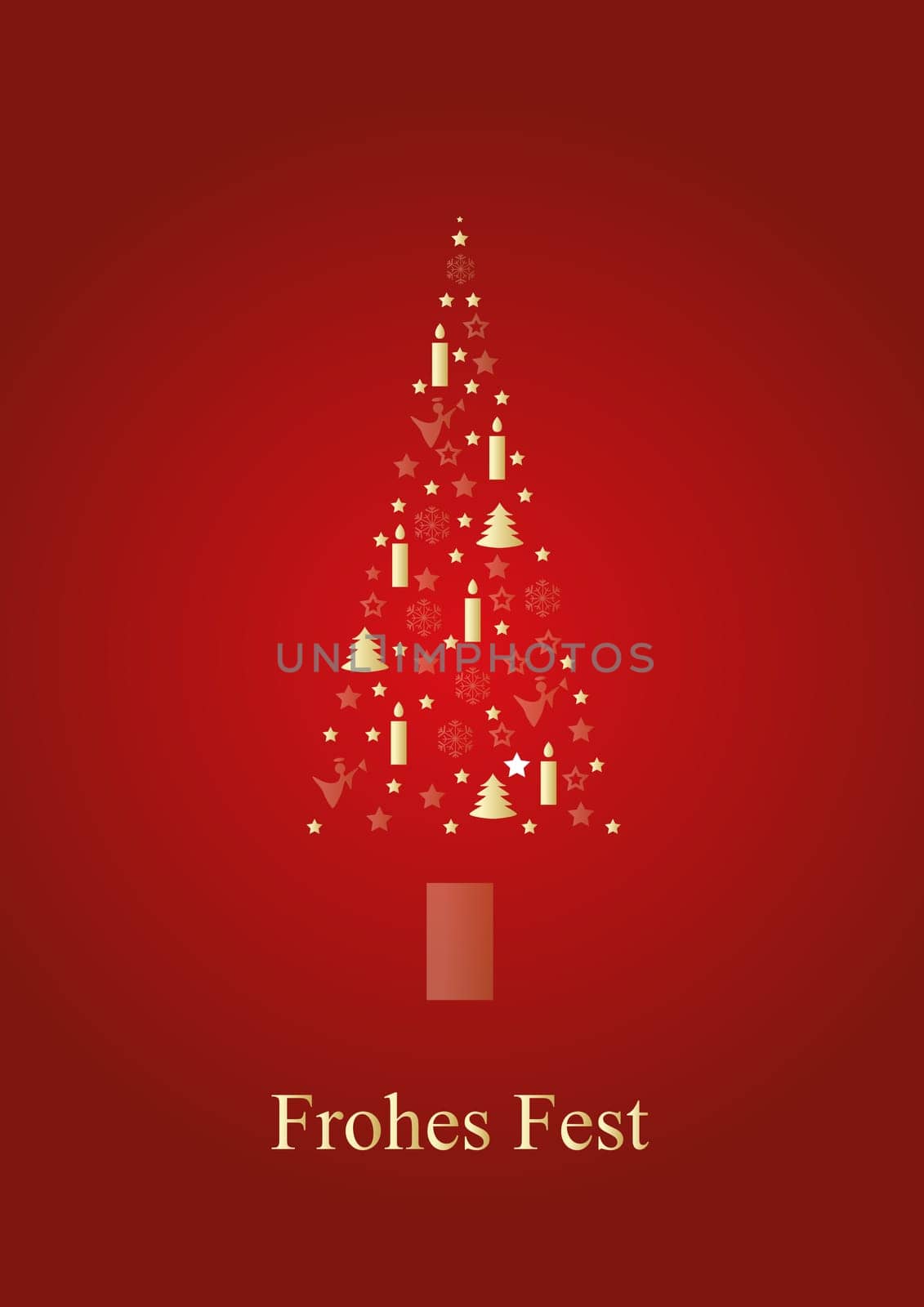 Christmas tree with red background