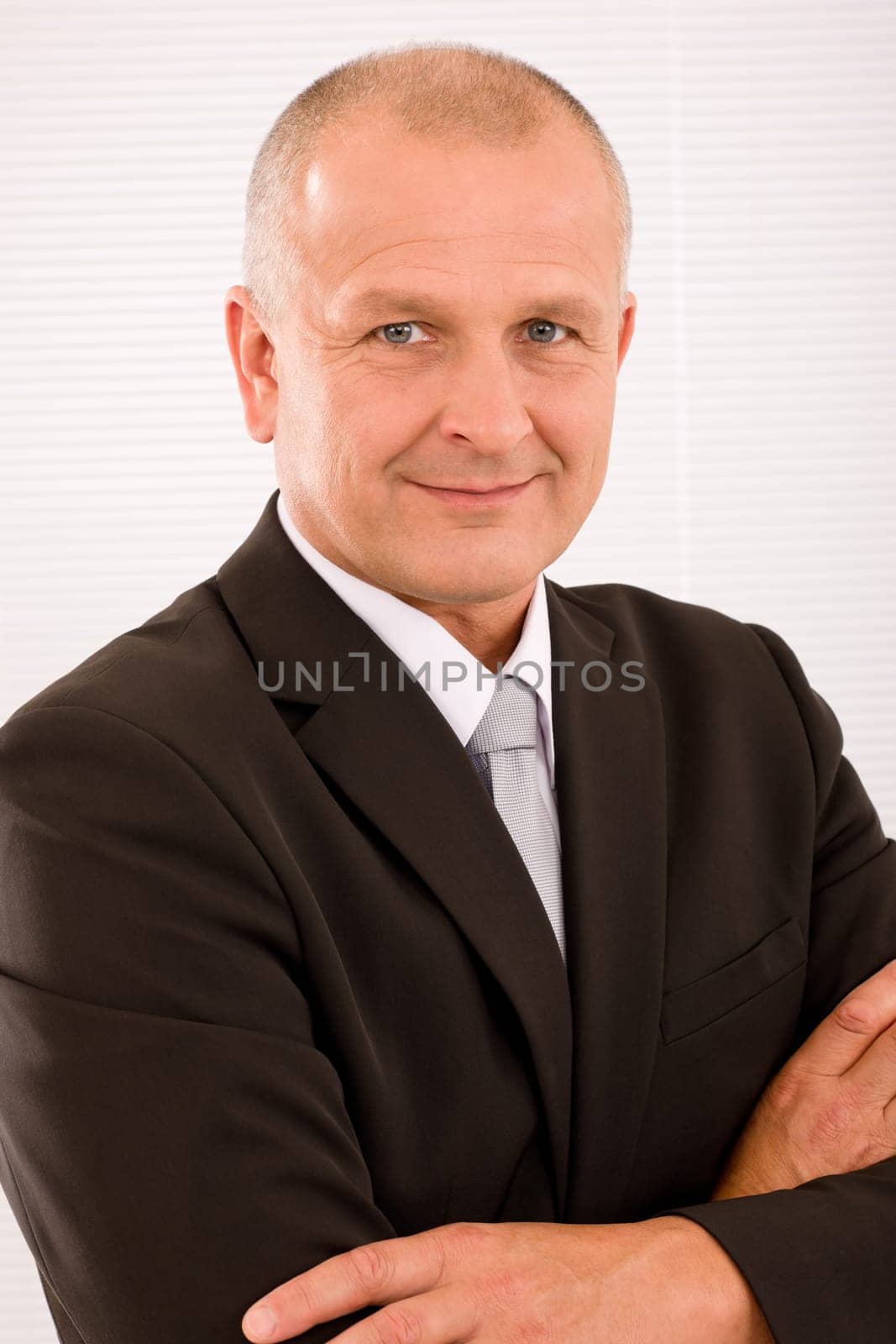 Executive successful mature businessman wear suit and tie professional portrait