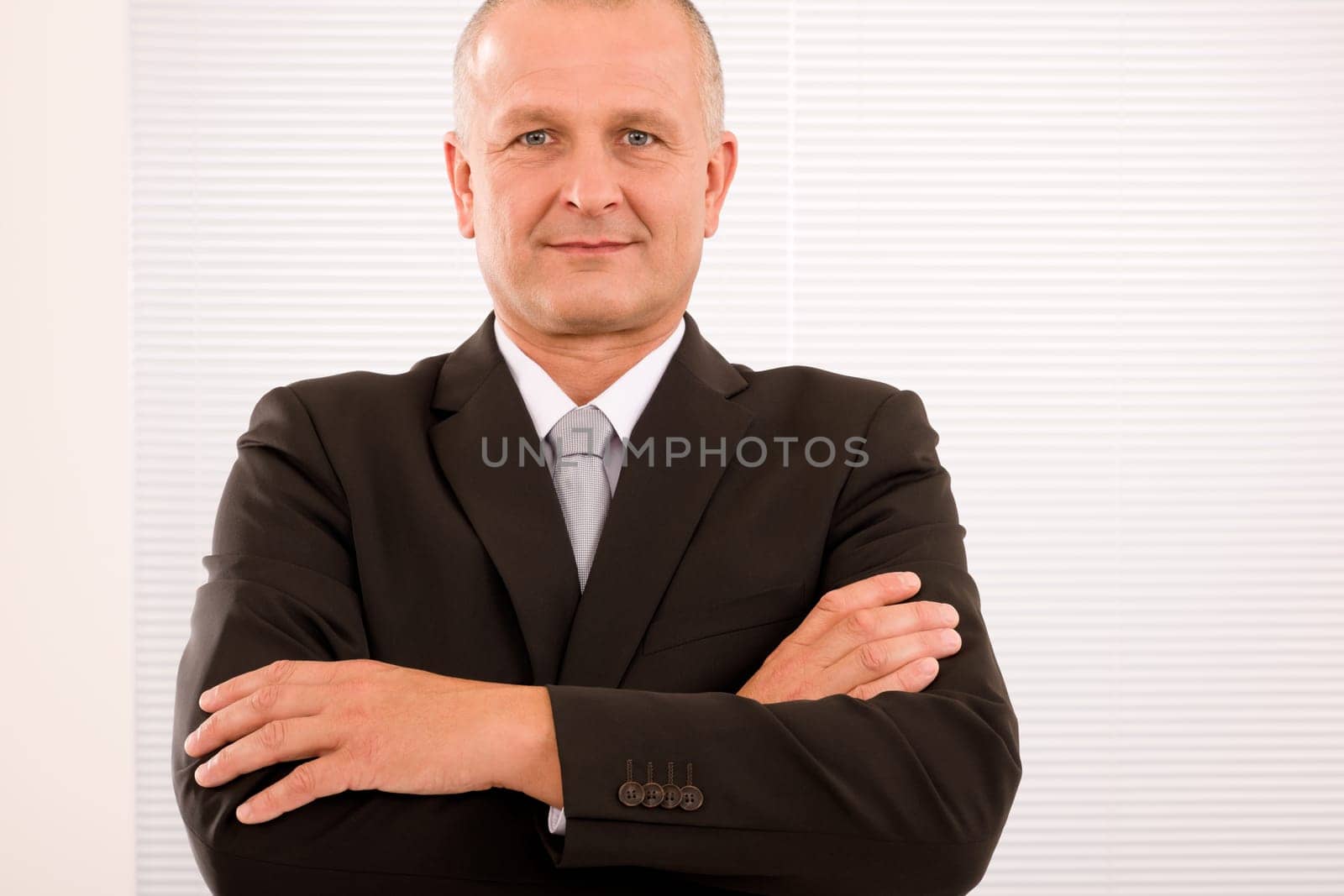 Executive successful mature businessman wear suit and tie professional portrait