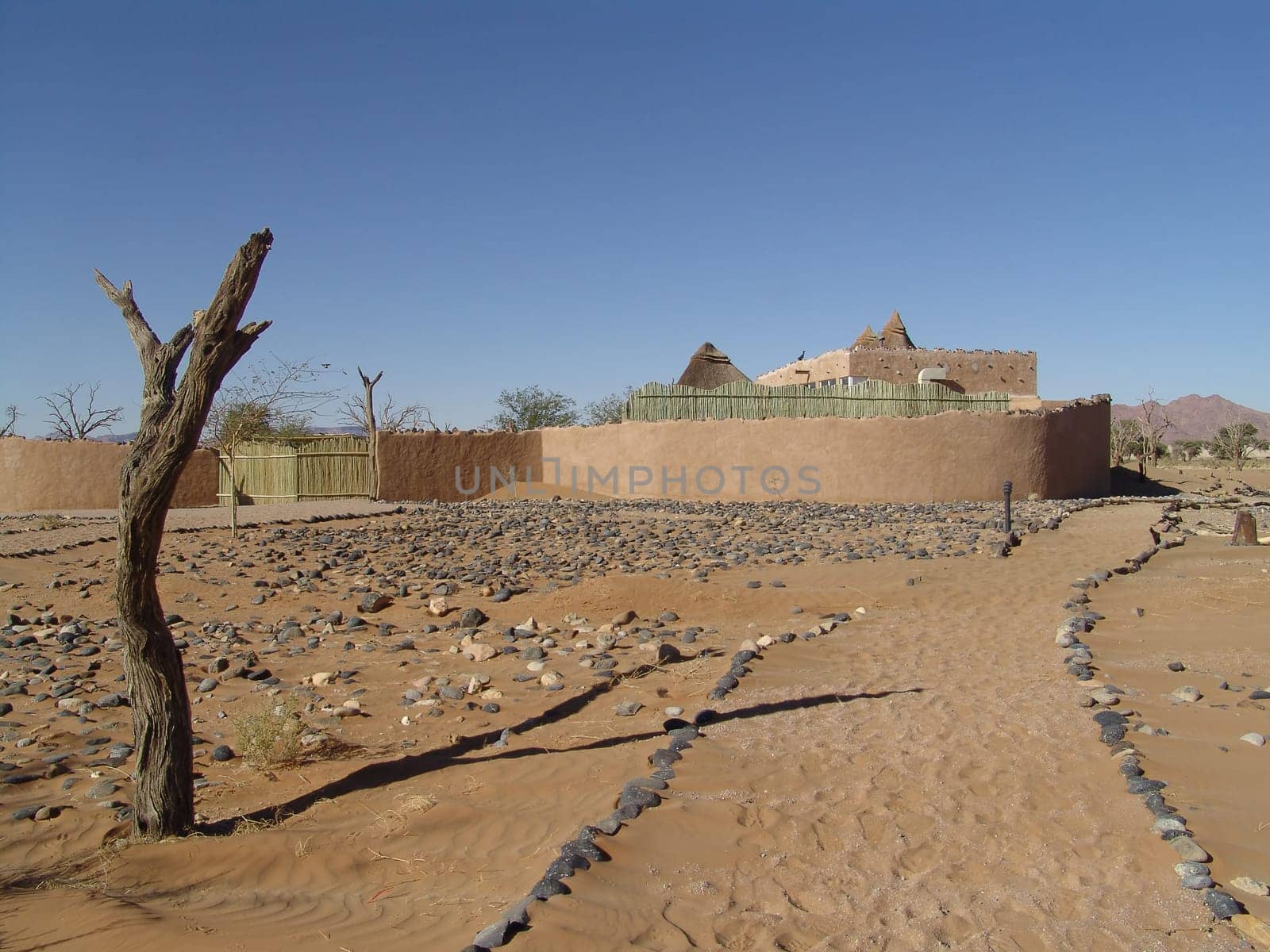 House in a dry land. Desert life