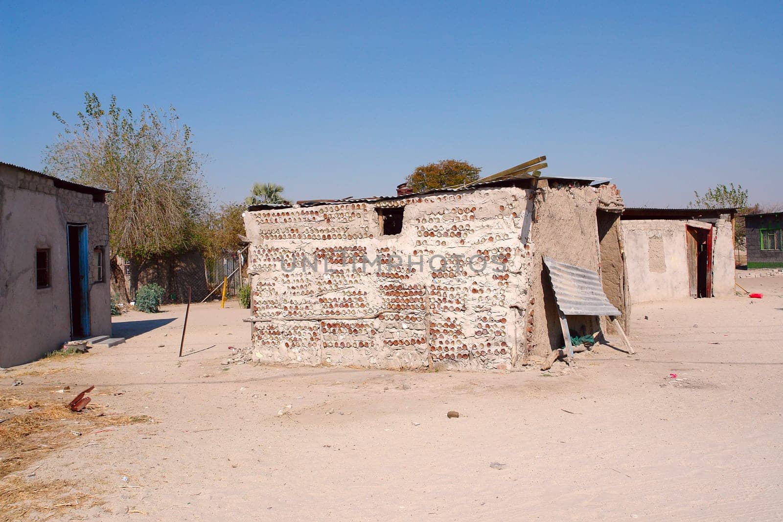 House in a dry land. Desert life